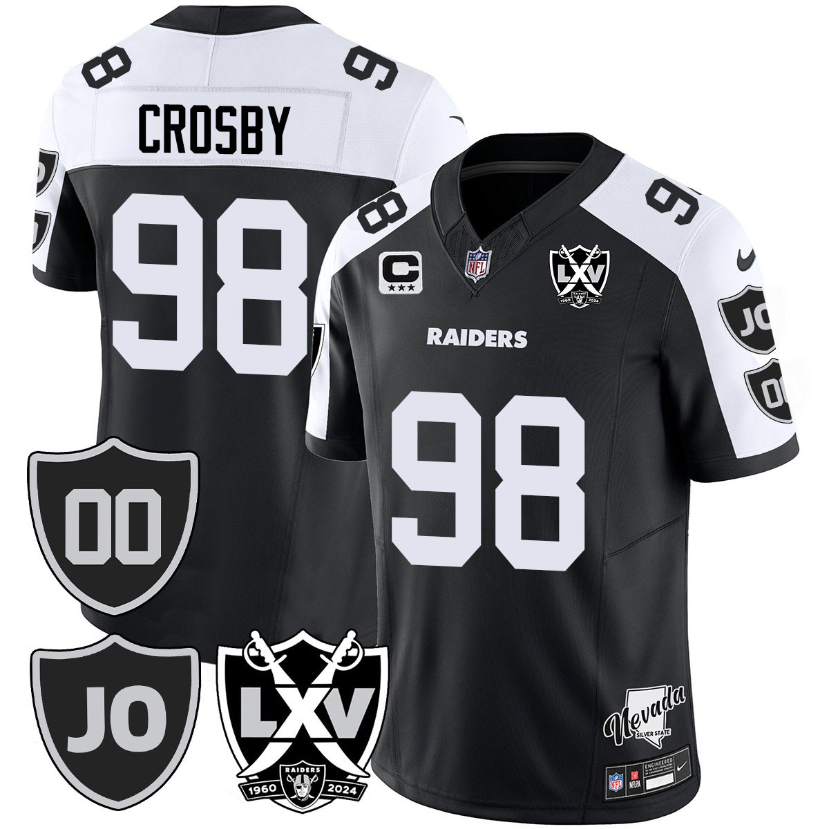 Alternative view of Nike Raiders Otto Jersey - Nike Raiders Otto #00 Jersey - Black/White