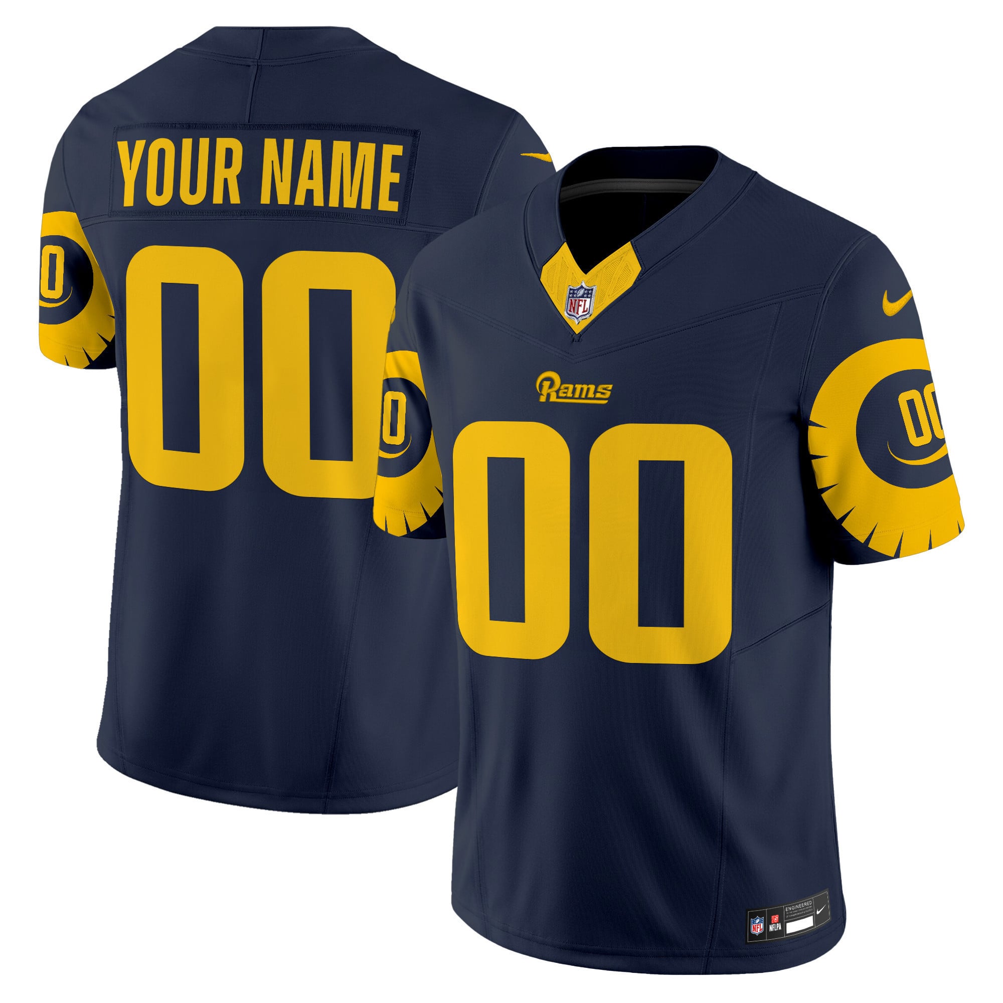 Nike Rams Navy Custom - Nike Rams Navy Blue Custom Jersey