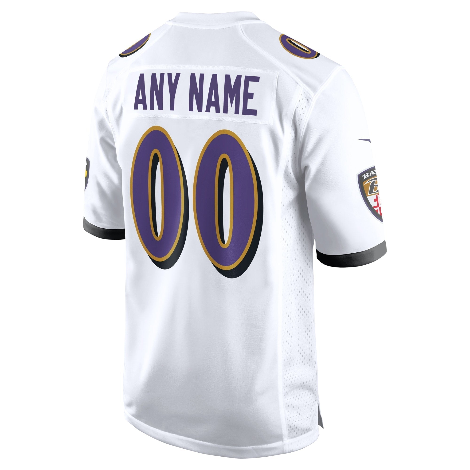 Alternative view of Nike Ravens Away Jersey - White & Purple NFL Replica