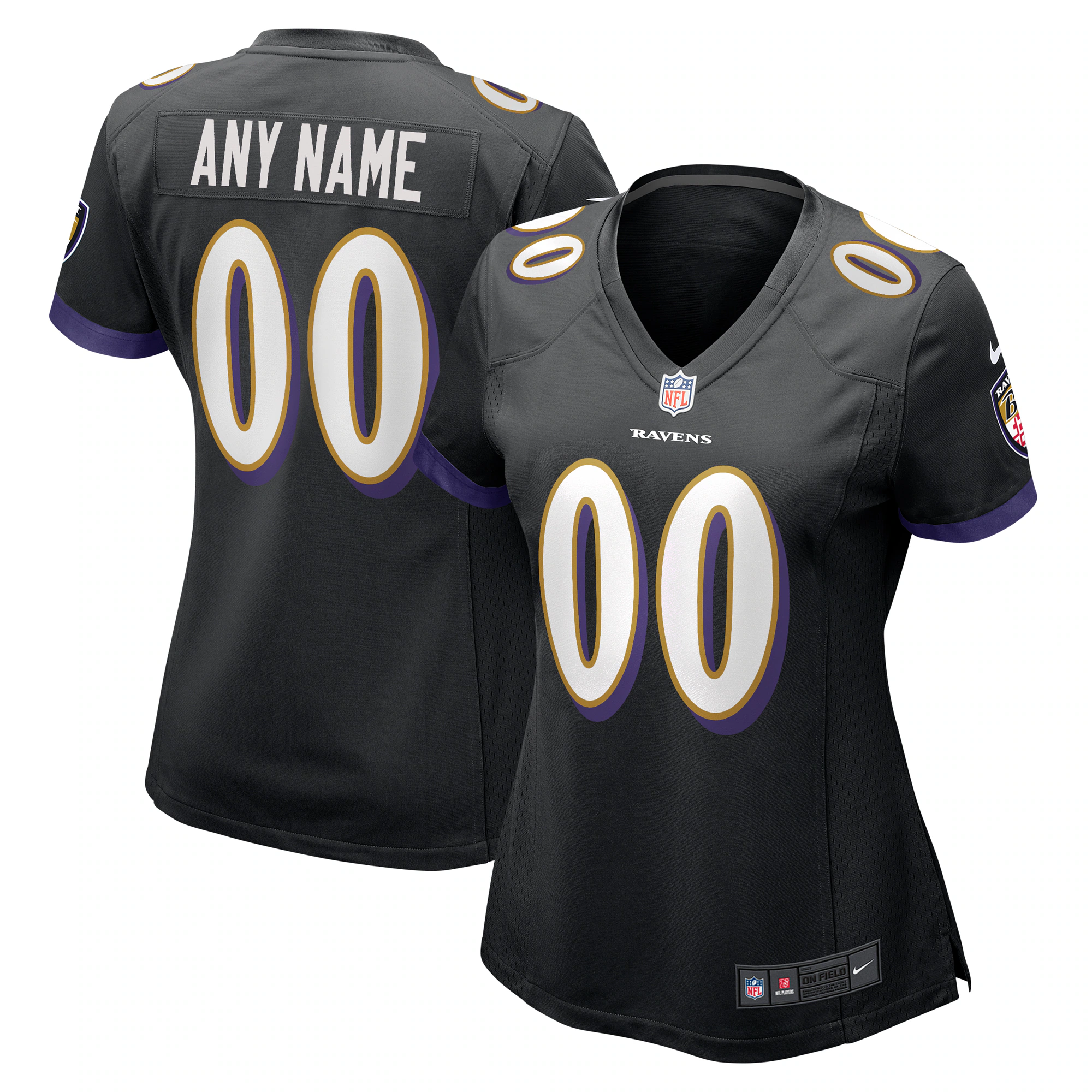Nike Ravens Black Alternate Jersey - Custom Name & Number