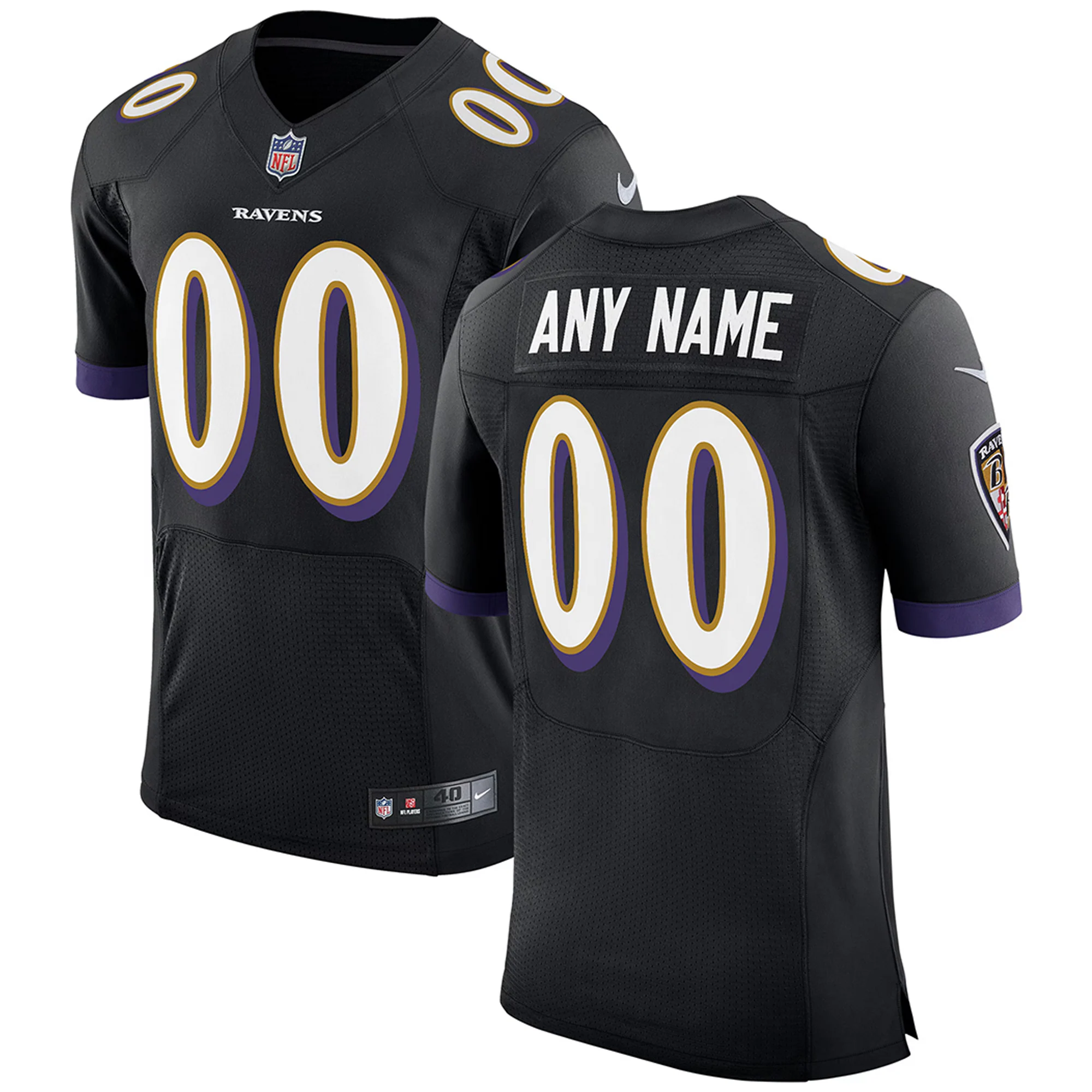Nike Ravens Black Alternate Jersey - Custom NFL Style