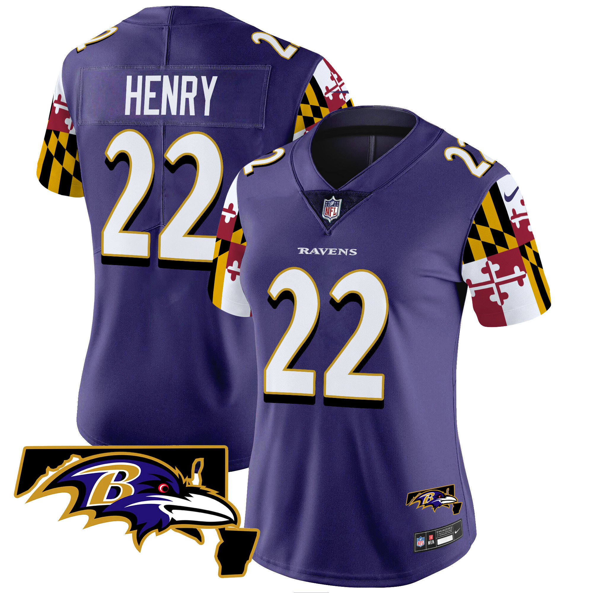 Nike Ravens Henry Jersey Women - Nike Ravens Henry #22 Jersey - Purple