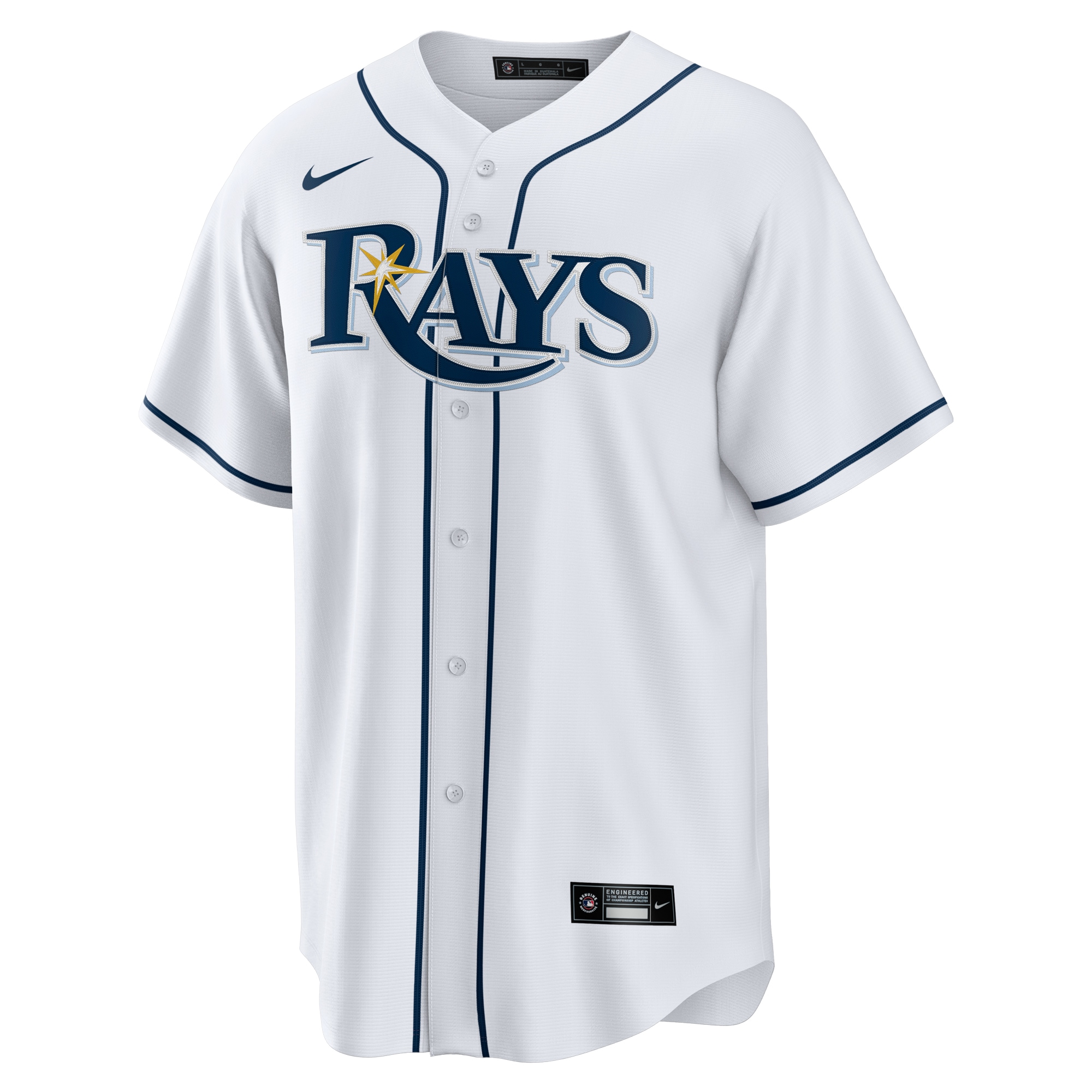 Alternative view of Nike Rays White Personalized Jersey - Custom MLB