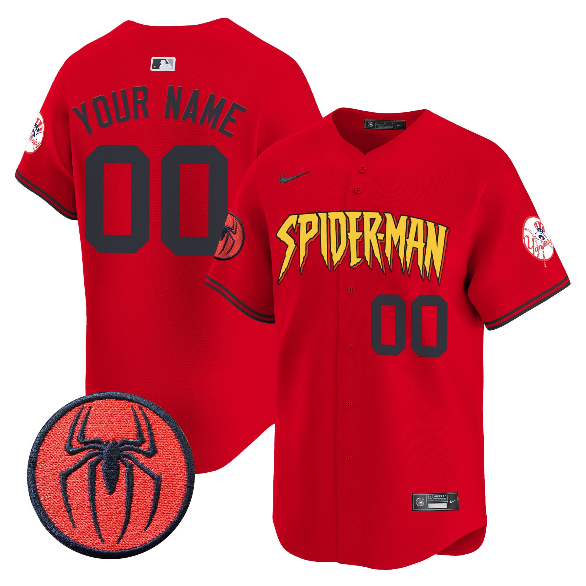 Nike Red Spiderman Yankees Jersey - Limited Edition