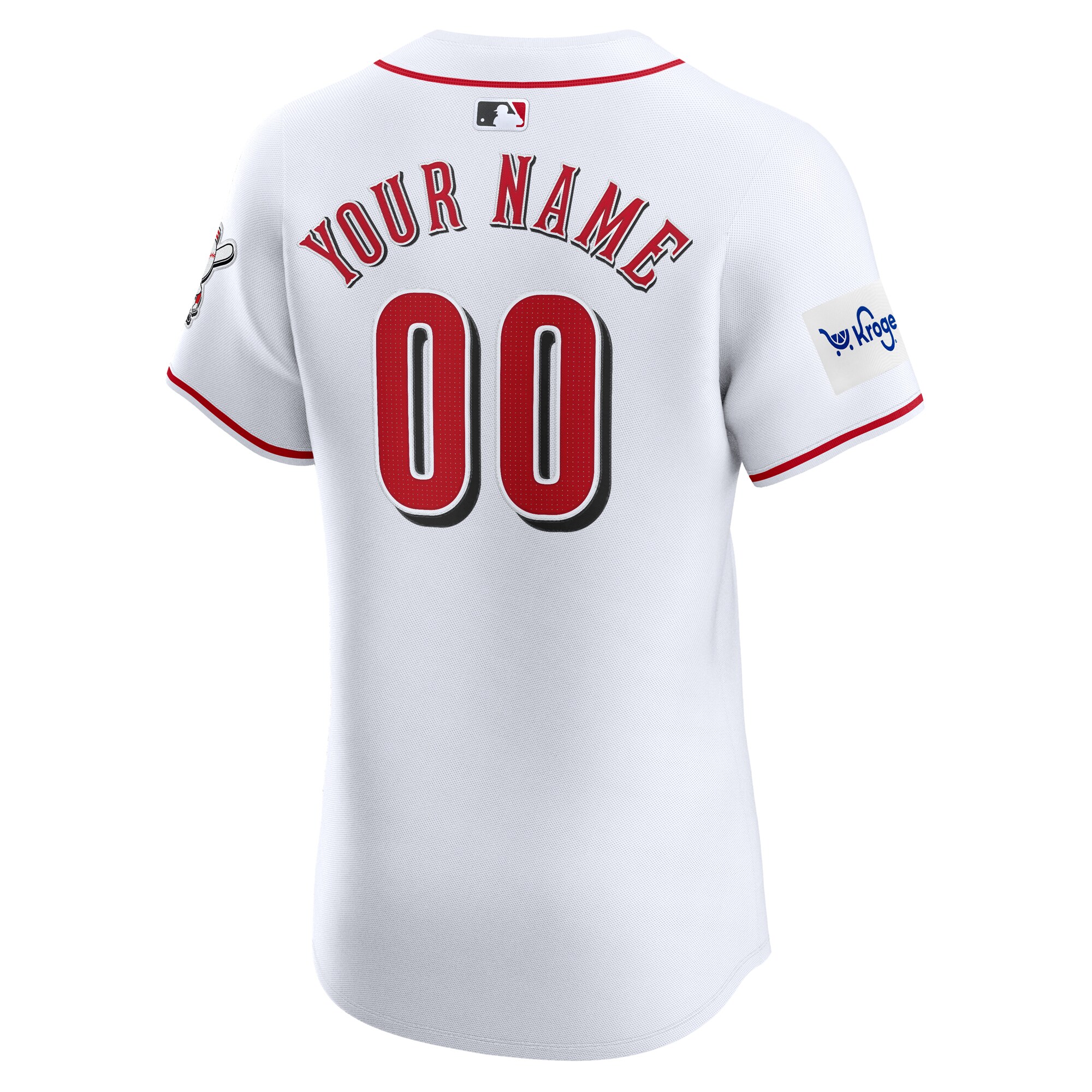Alternative view of Nike Reds Customizable White Jersey - Authentic MLB
