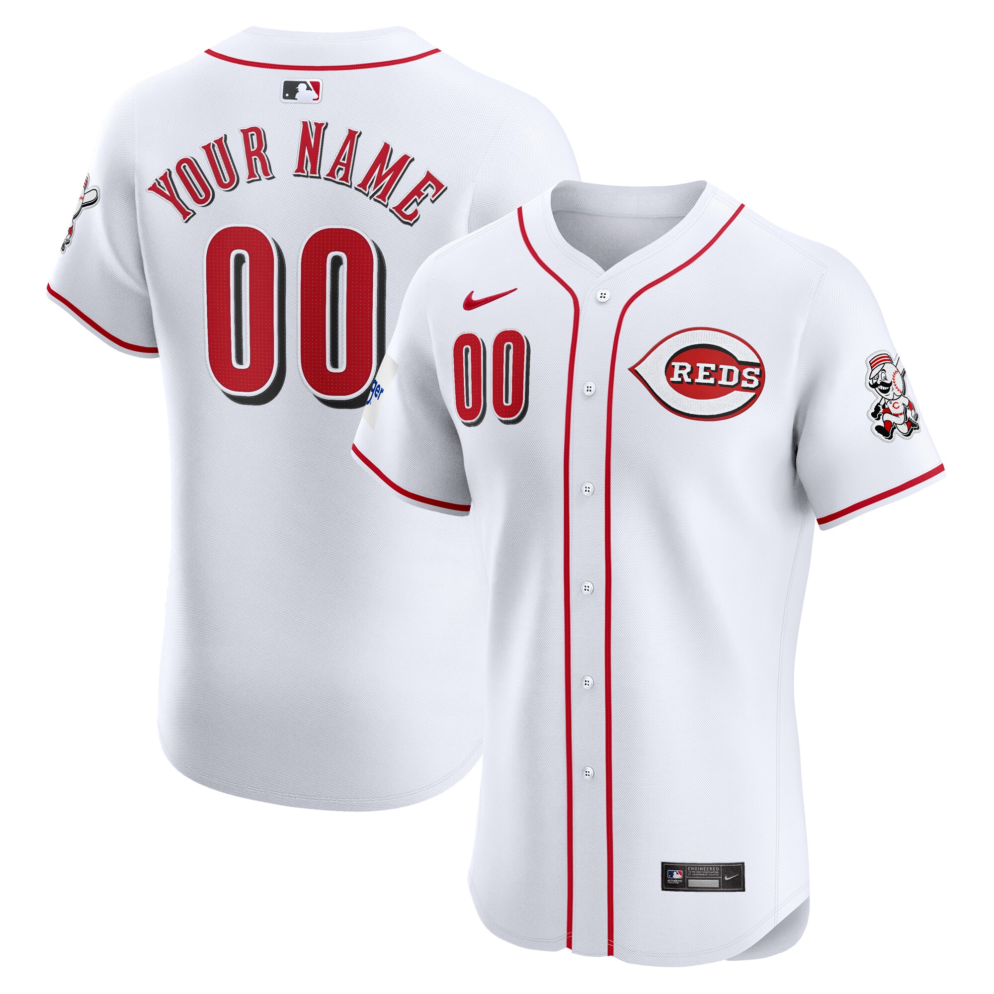 Nike Reds Customizable White Jersey - Authentic MLB