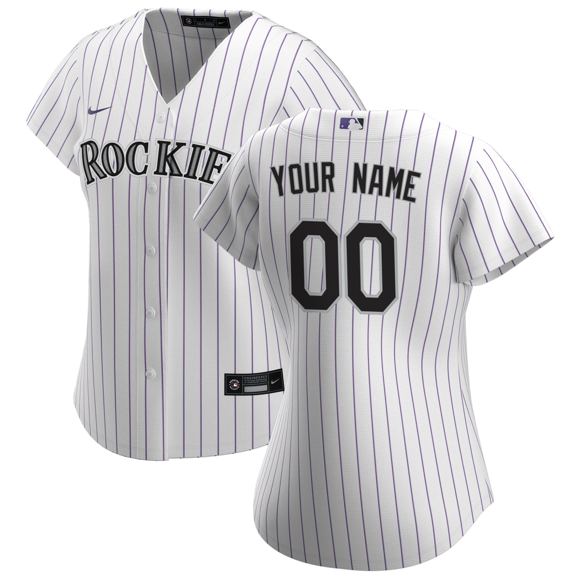 Nike Rockies White Pinstripe Custom Jersey - Personalized
