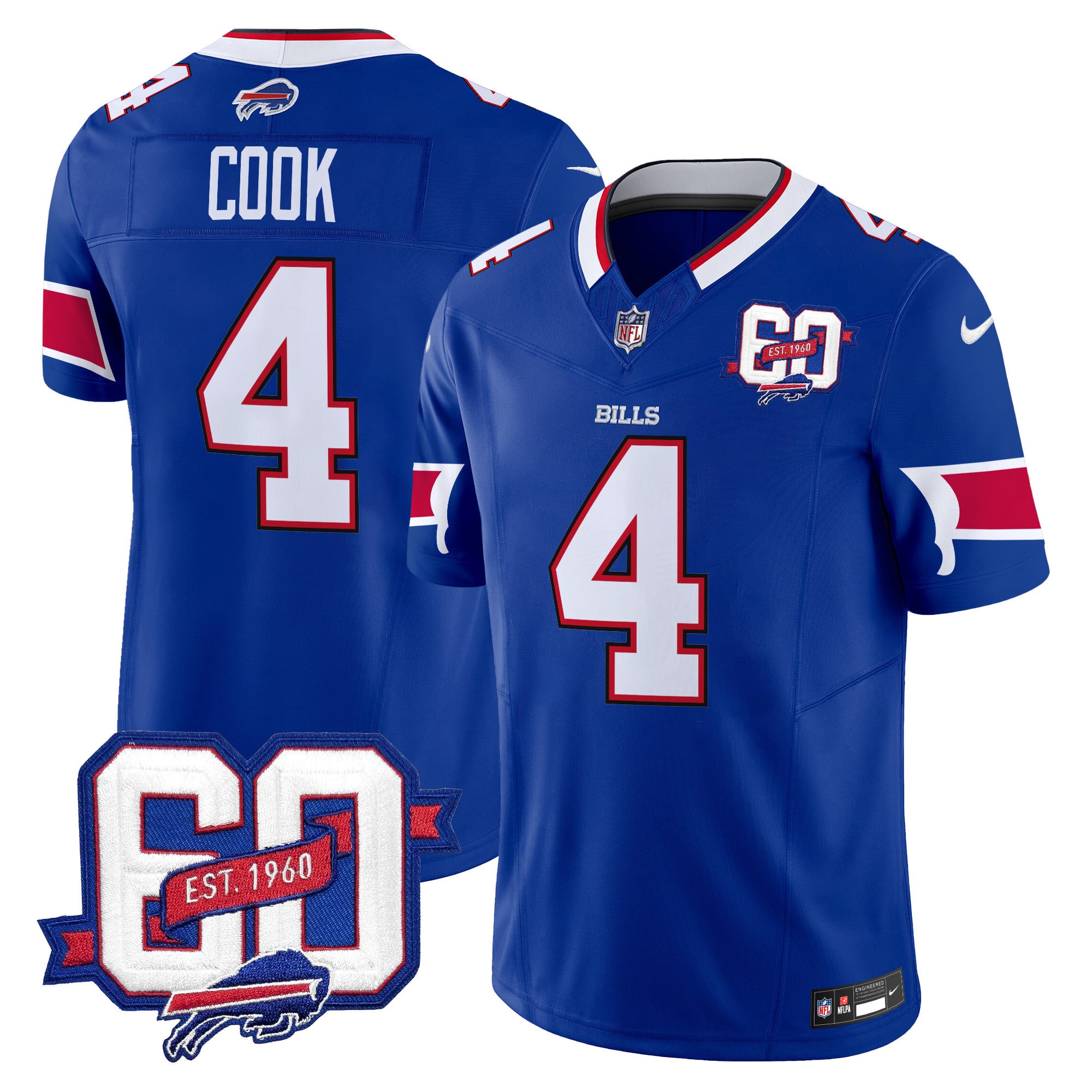 Alternative view of nike royal Josh Allen Bills Jersey - Nike Josh Allen Bills Jersey