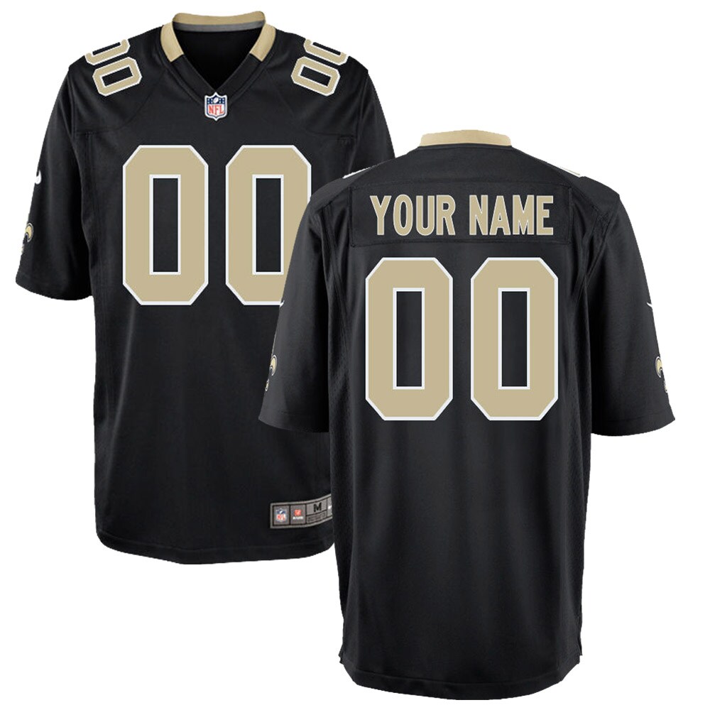 Alternative view of Nike Saints Black Custom Jersey - Personalize Your Game!