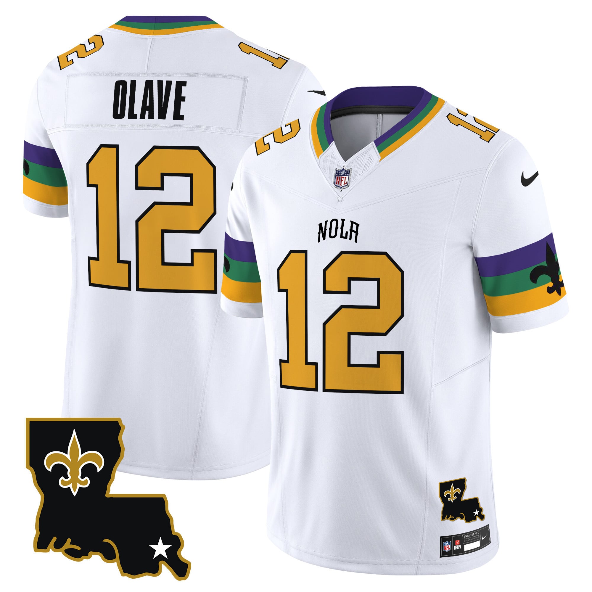 Nike Saints Olave Jersey - Nike Saints Olave #12 White Jersey