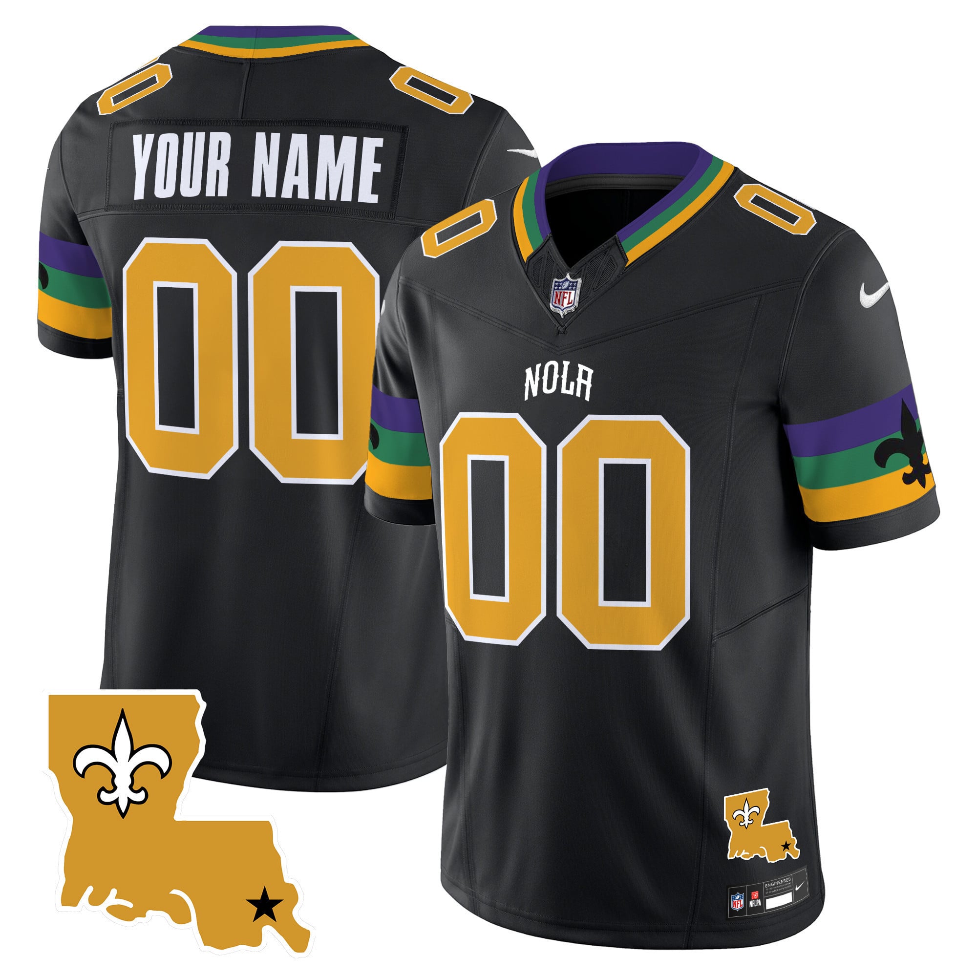 Alternative view of nike Saints White Custom Jersey - Nike Saints White Alternate Custom