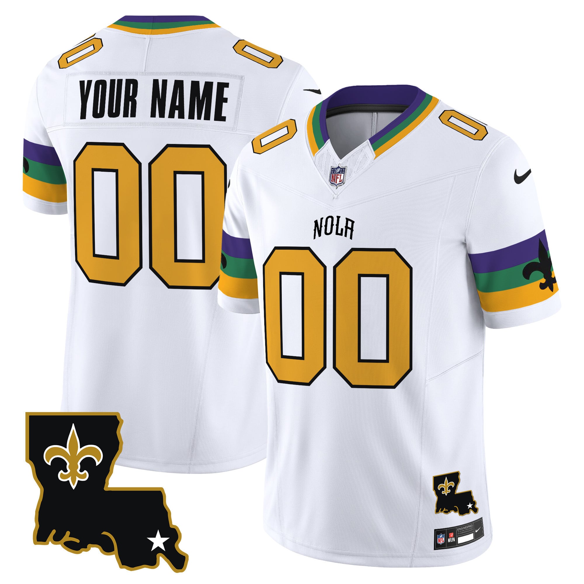 nike Saints White Custom Jersey - Nike Saints White Alternate Custom