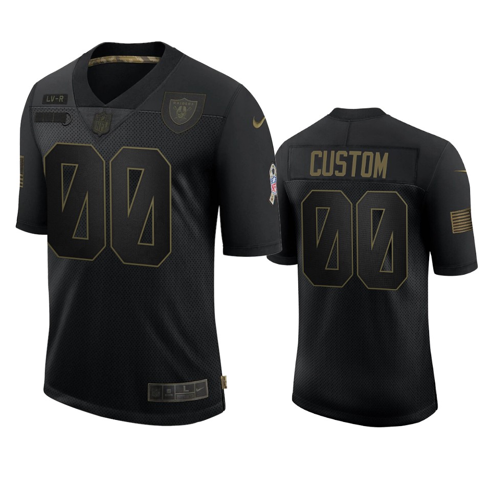 nike salute Raiders Black Custom Jersey - Nike Raiders Black Custom