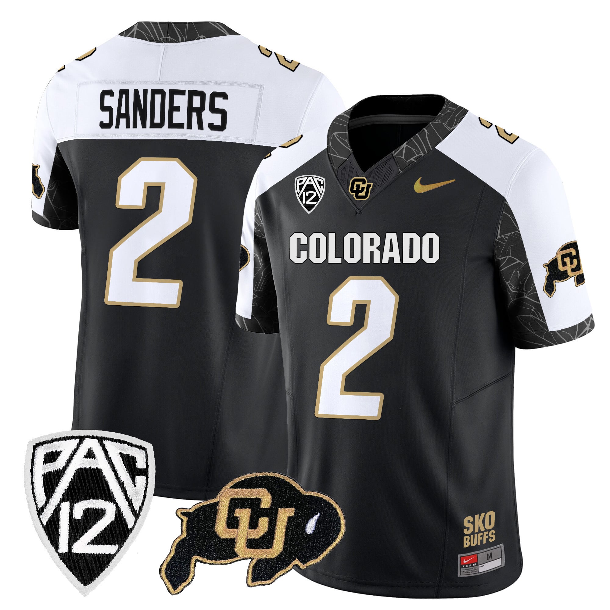 Nike Sanders #2 Colorado Jersey - Black & Gold