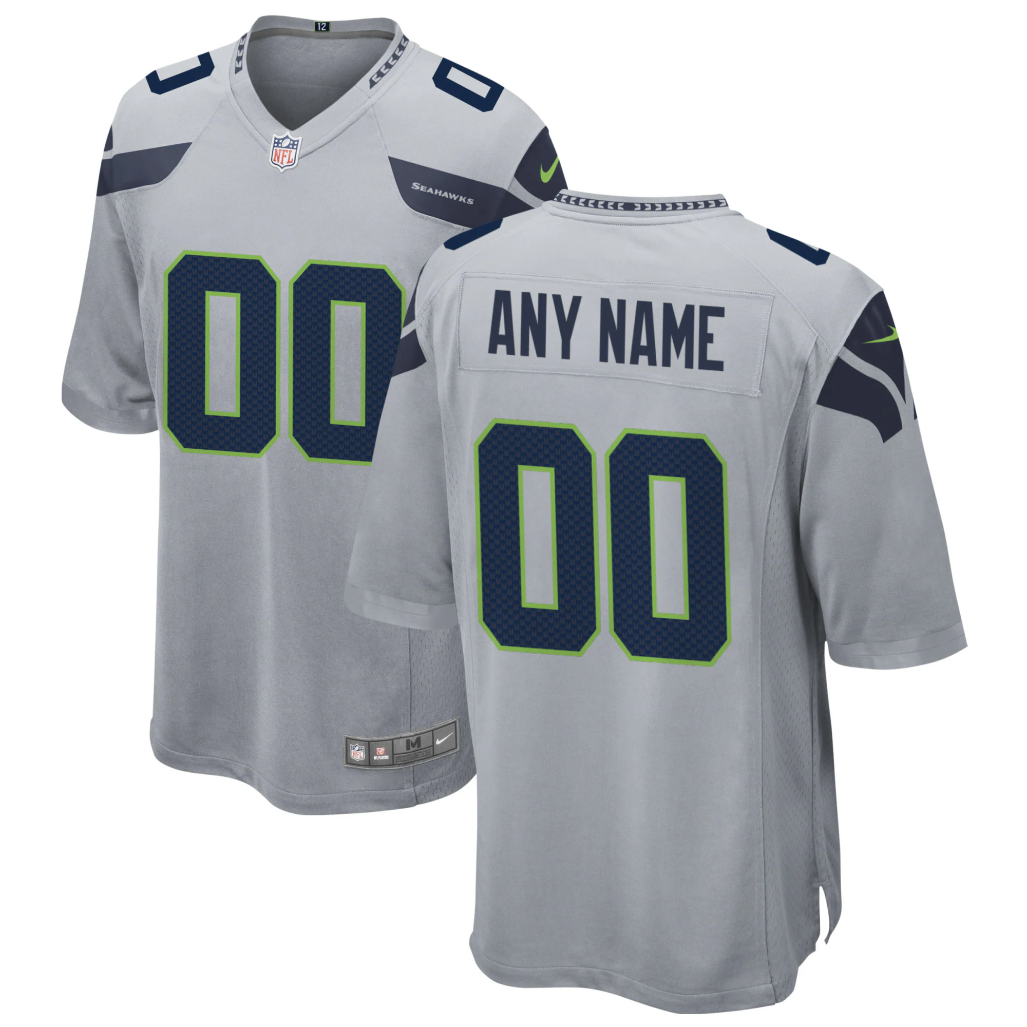 Nike Seahawks Grey Custom Jersey - Personalized NFL Style!