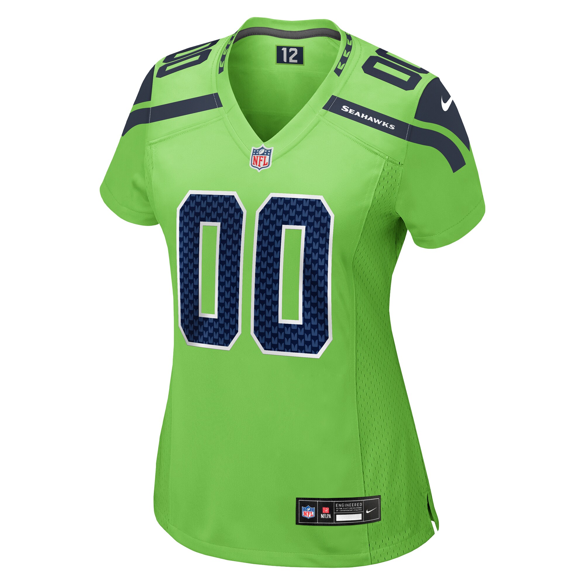 Alternative view of Nike Seahawks Lime Green Custom Jersey - Design Your Own!