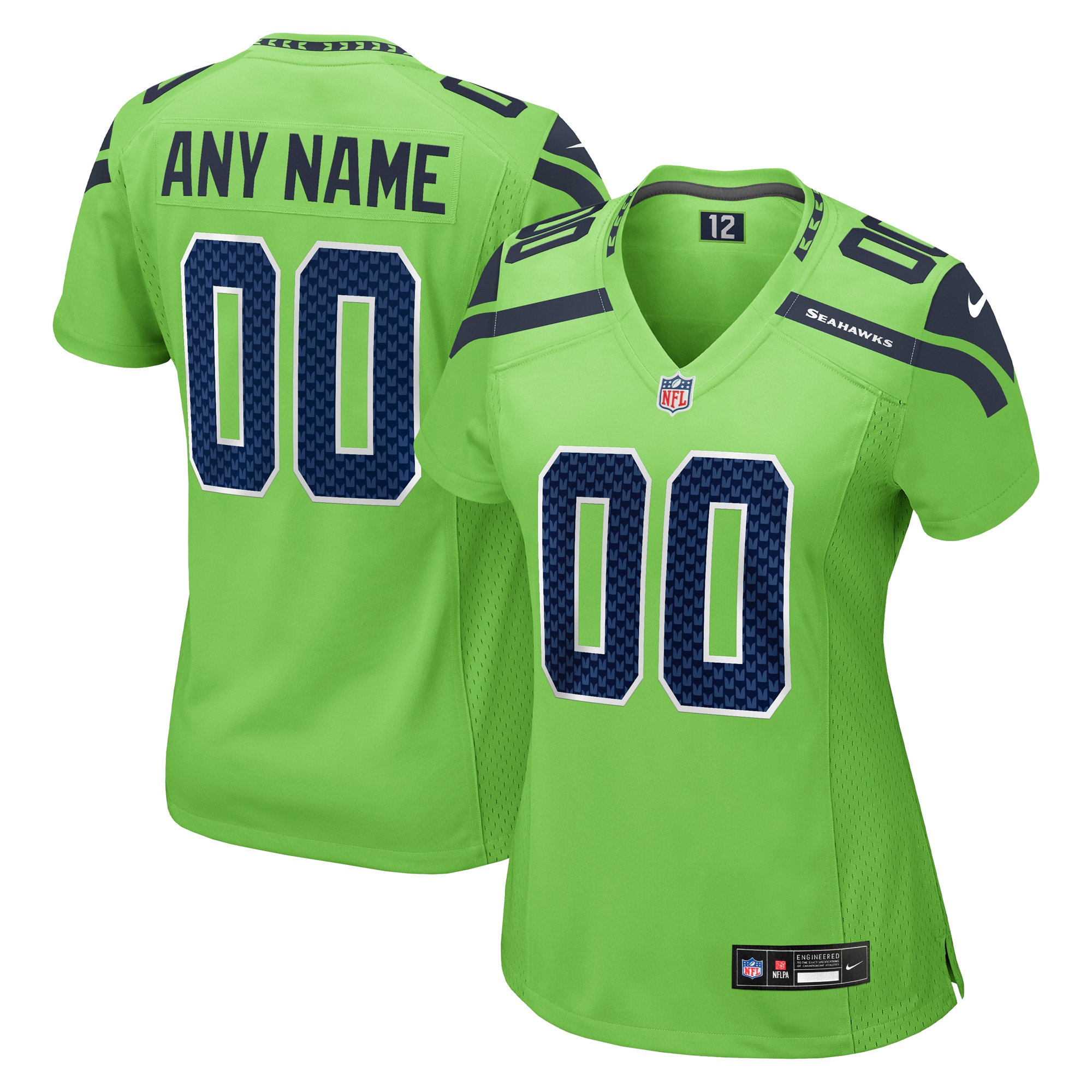 Nike Seahawks Lime Green Custom Jersey - Design Your Own!