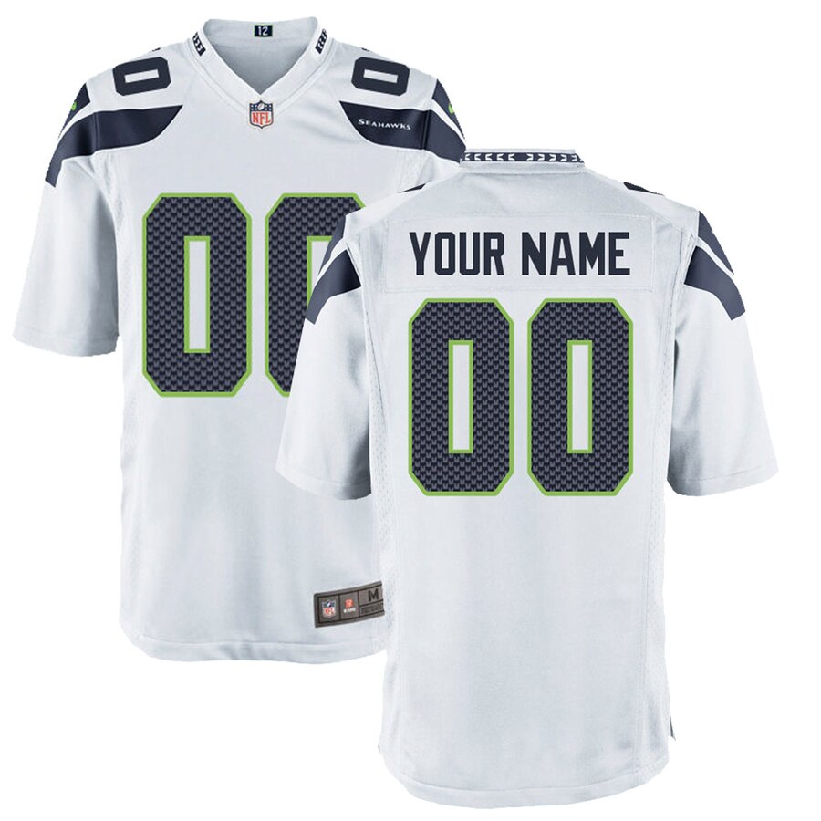 nike Seahawks White Custom Jersey - Seahawks White Custom Jersey 2