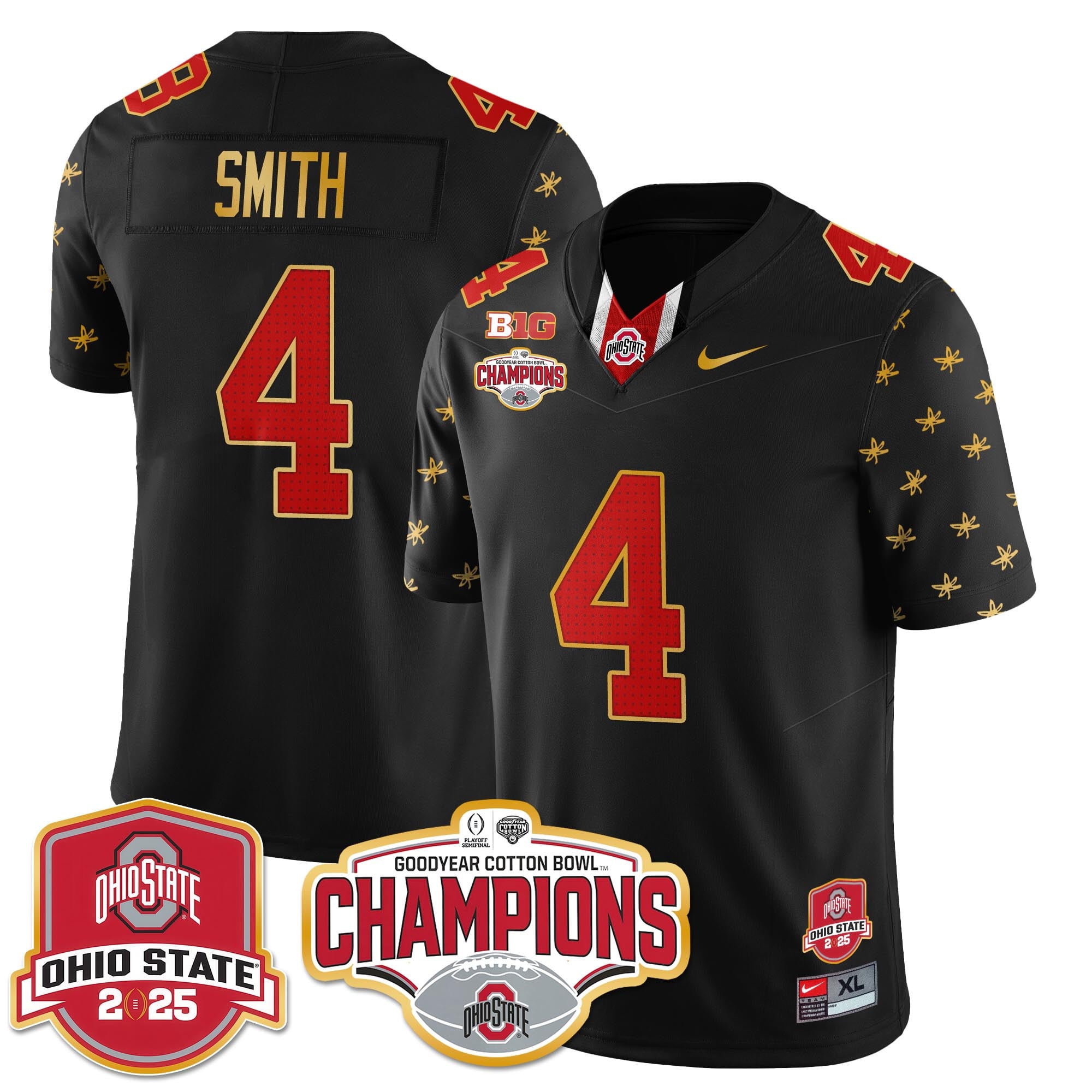 nike smith Ohio State Black Jersey - Nike Ohio State Smith #4 Black