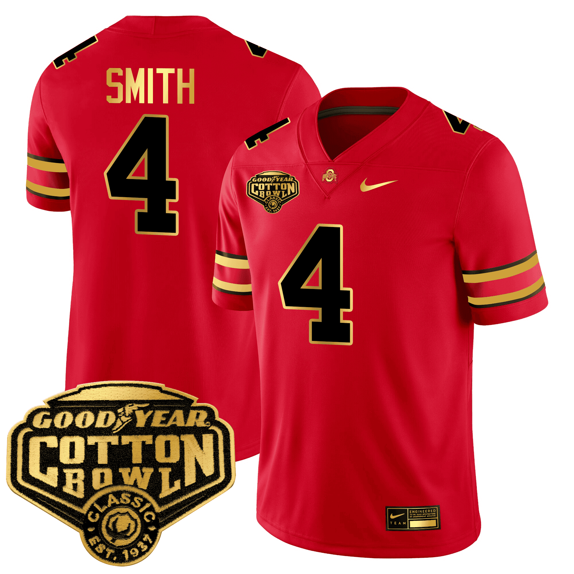 nike smith Ohio State Cotton Bowl Jersey - Nike Ohio State Smith #4