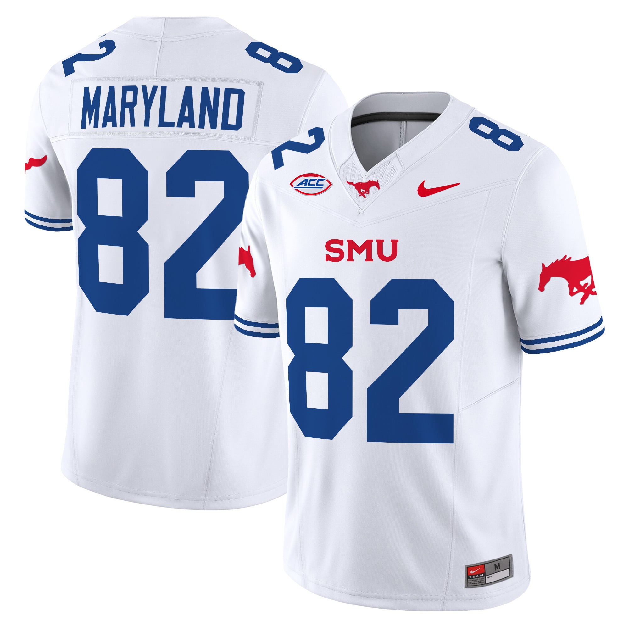 Alternative view of Nike SMU Stone #2 Jersey - White Replica