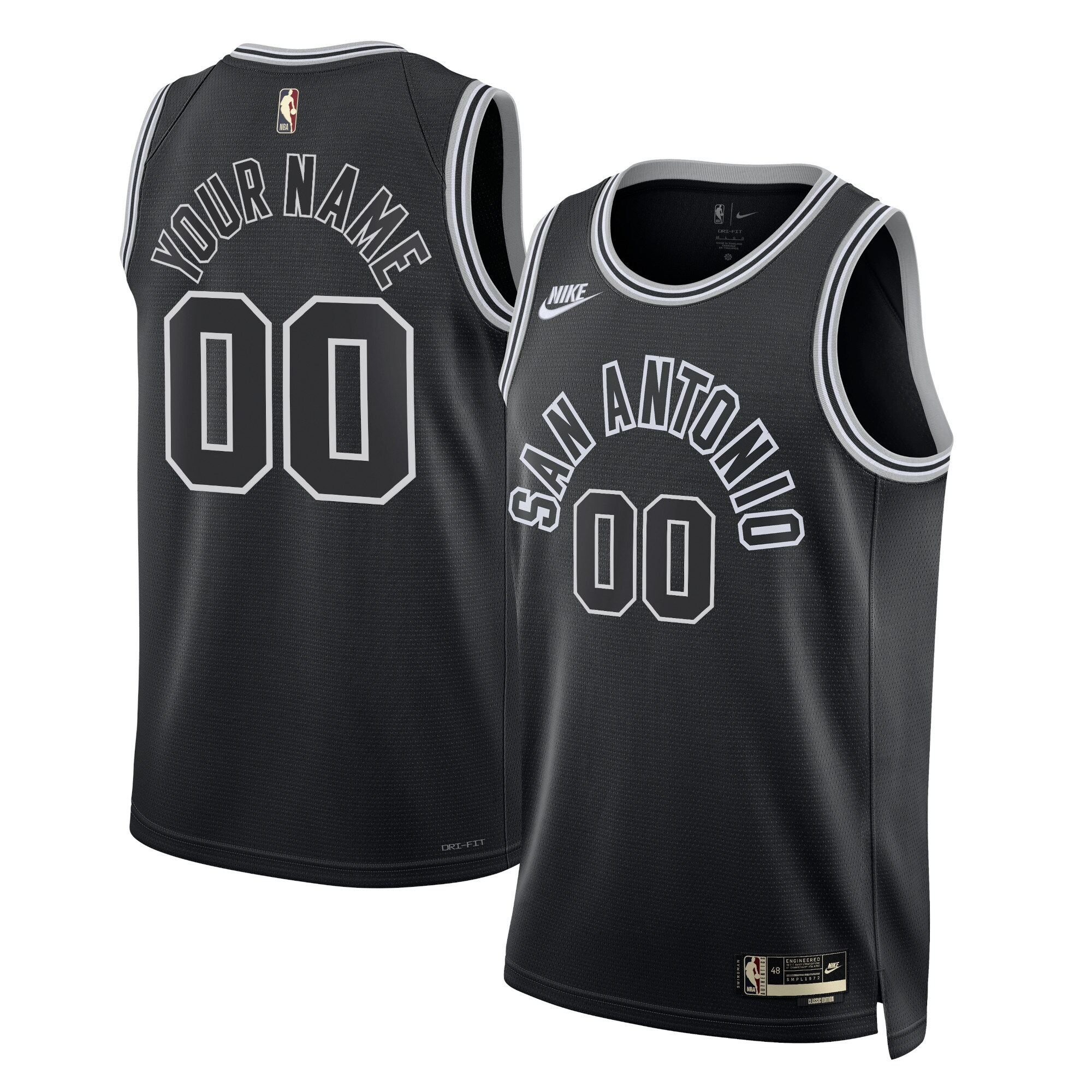Nike Spurs Black Jersey - Custom Classic Edition