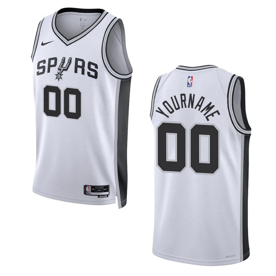 Nike Spurs White Icon Jersey - Custom #00 - Personalized