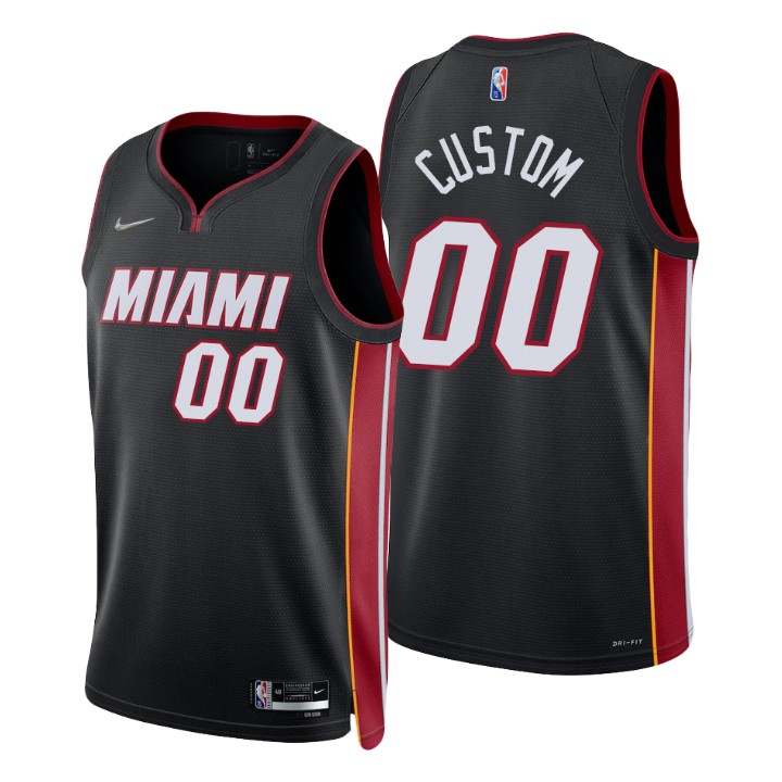 nike statement Miami Heat Black Custom Jersey - Nike Miami Heat Black