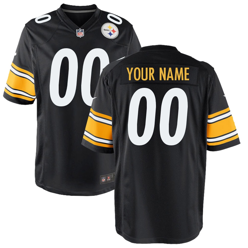 Nike Steelers Black Personalized Jersey - Custom Name & Number