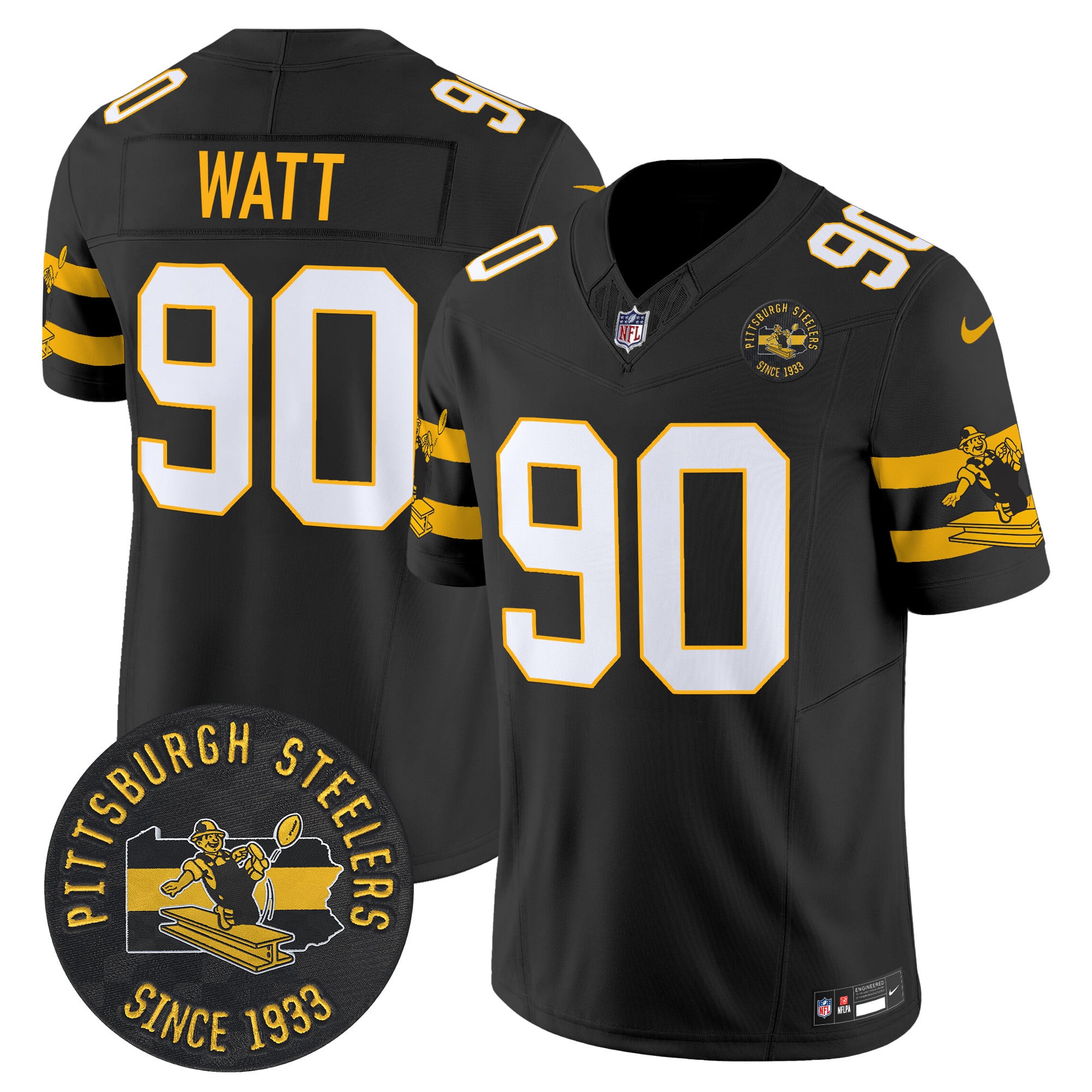 Alternative view of nike Steelers Fields Black Jersey - Steelers Fields #2 Black Jersey