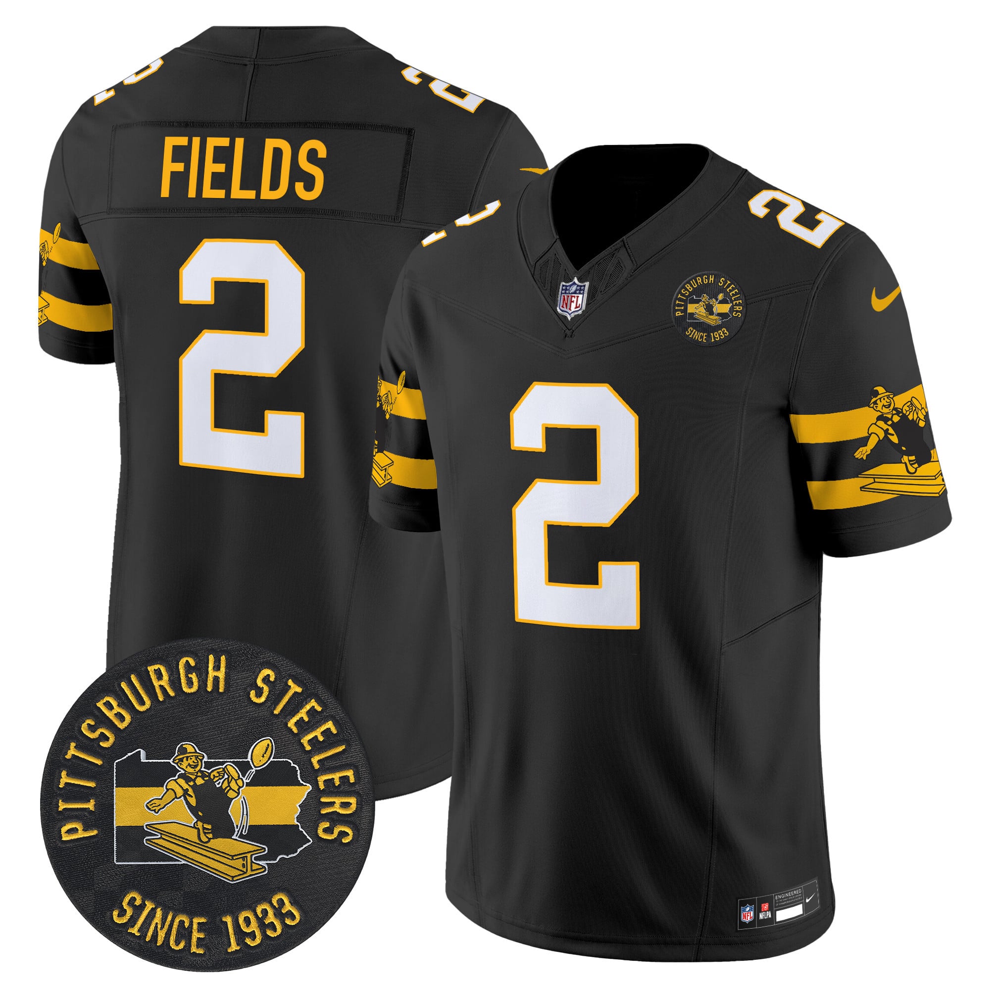 nike Steelers Fields Black Jersey - Steelers Fields #2 Black Jersey
