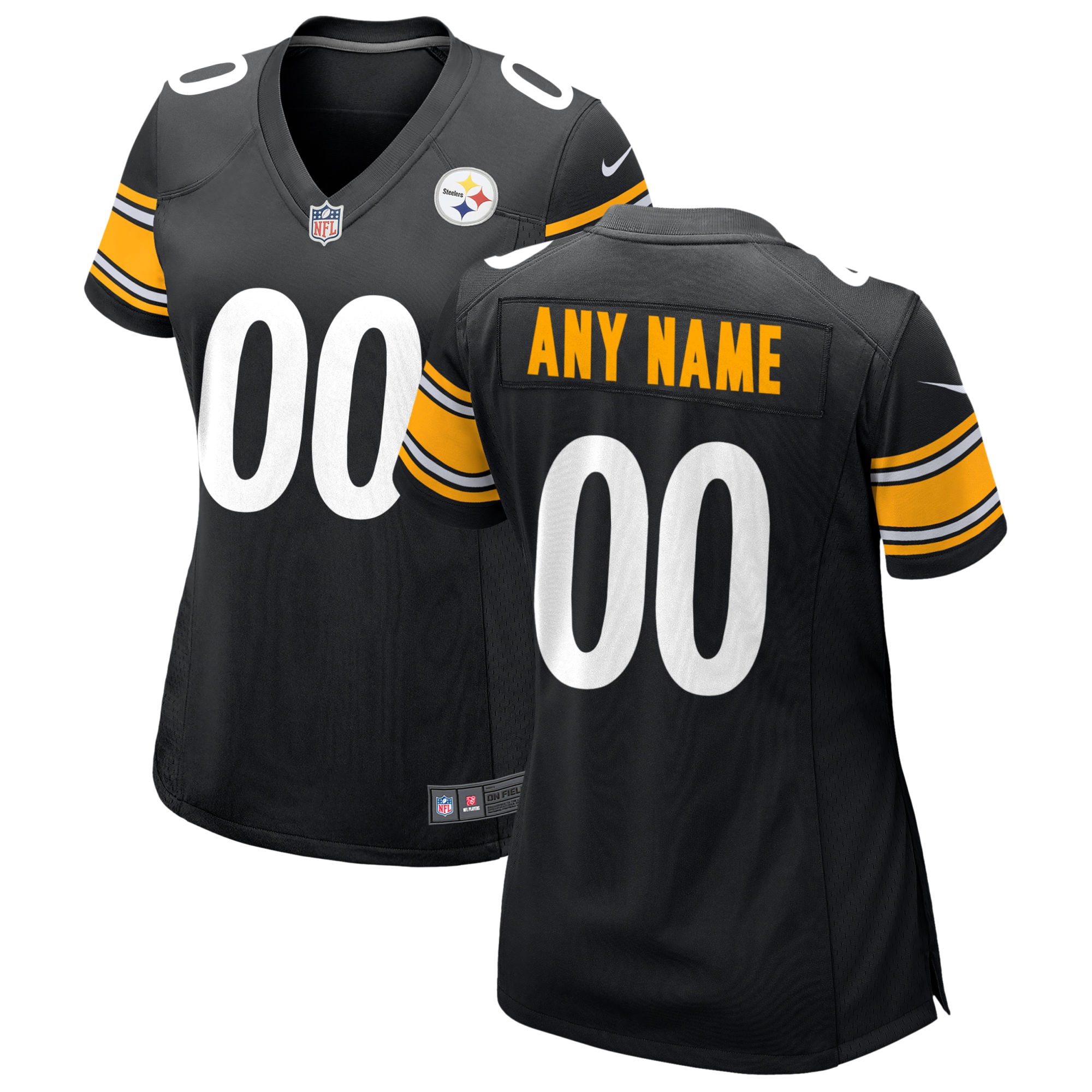 Nike Steelers Women’s Black Custom Jersey - Personalize Now!