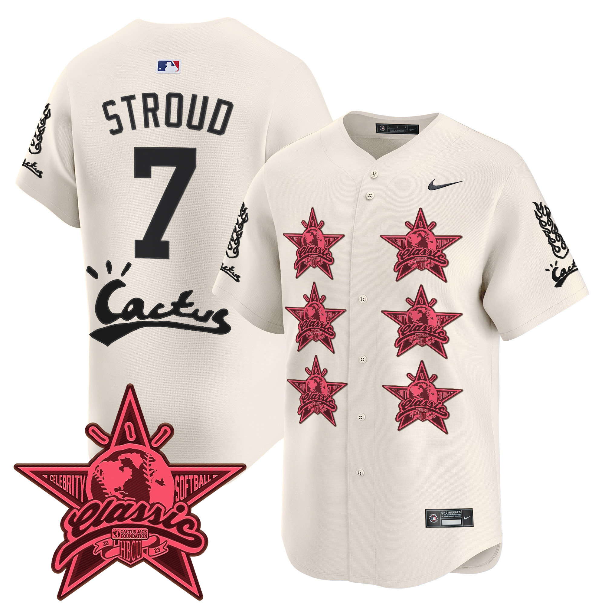 Nike Stroud Cactus Classic Jersey - Cream & Pink
