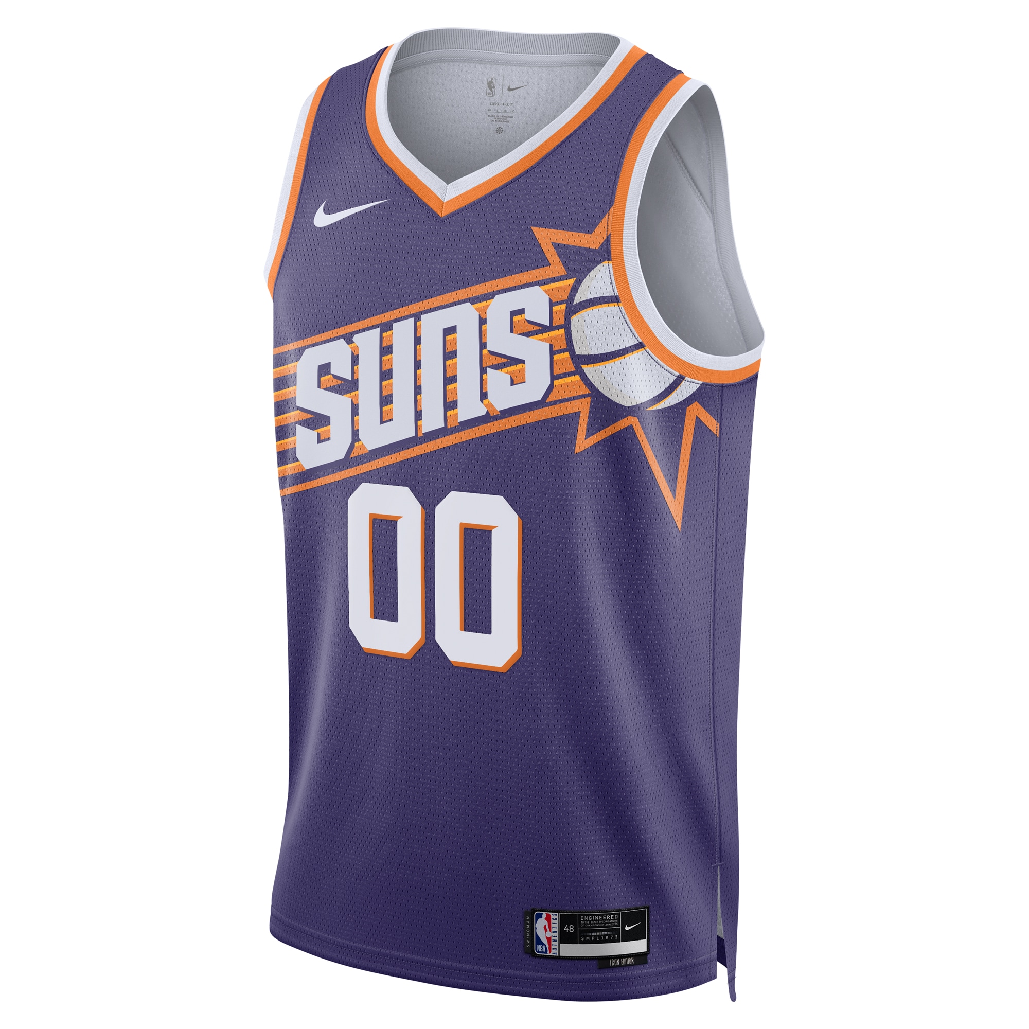 Alternative view of Nike Suns Purple Custom Jersey - Icon Edition