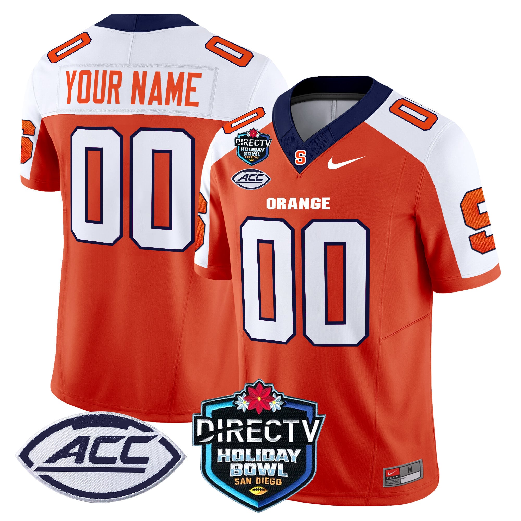 Alternative view of Nike Syracuse Orange #00 Jersey - Navy & Orange