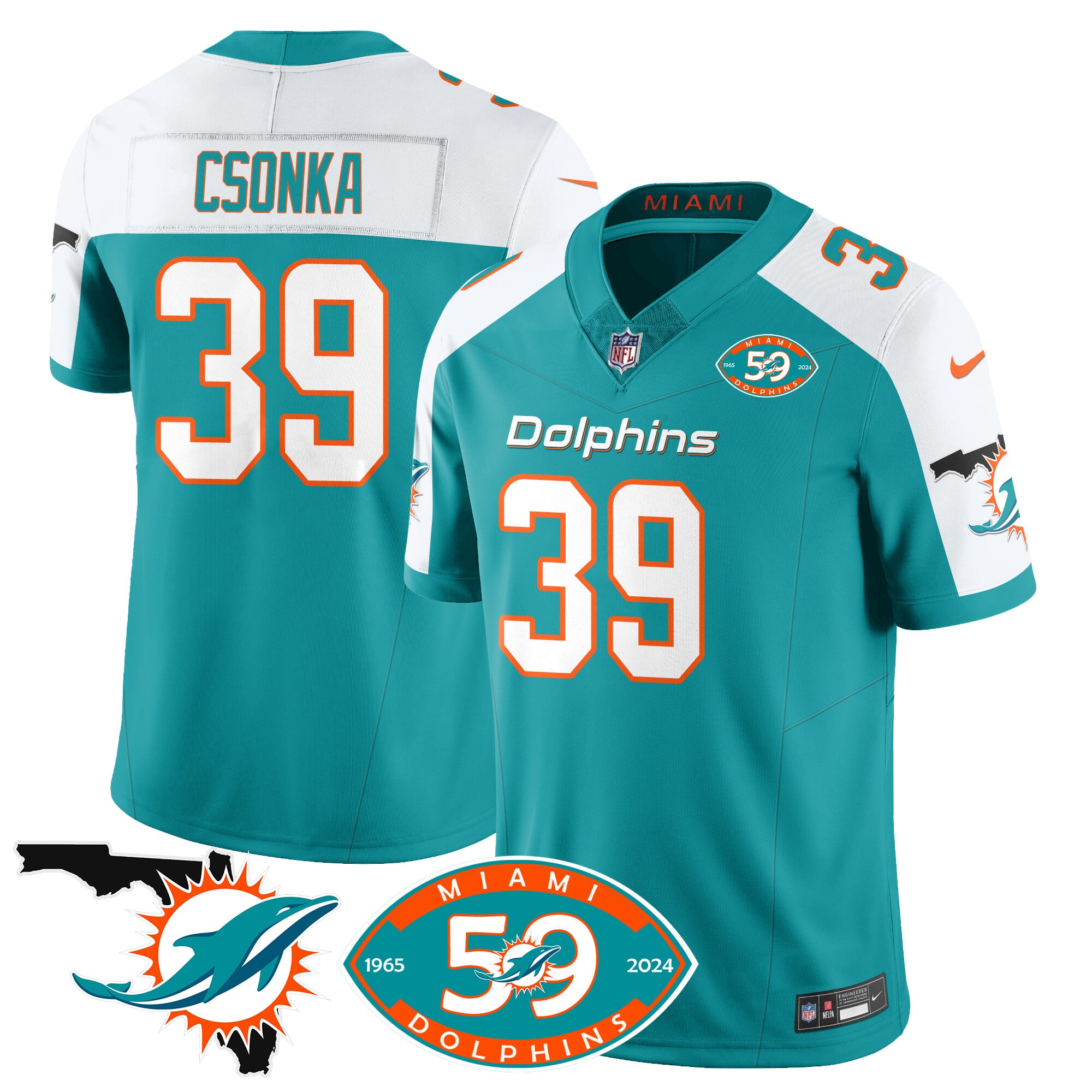 Alternative view of Nike Tagovailoa Dolphins Jersey - Aqua 59th Anniversary Edition