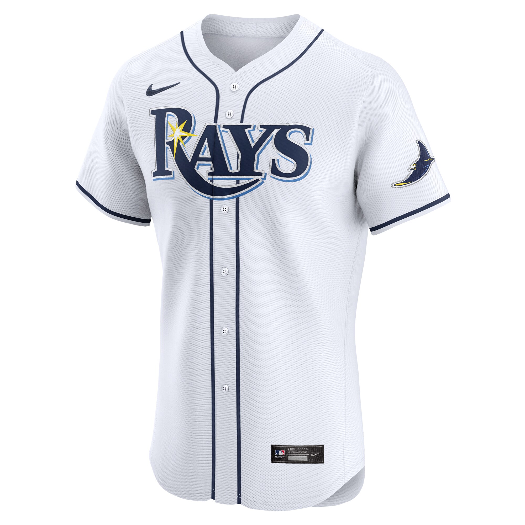 Alternative view of Nike Tampa Bay Rays White Jersey - Custom MLB Replica