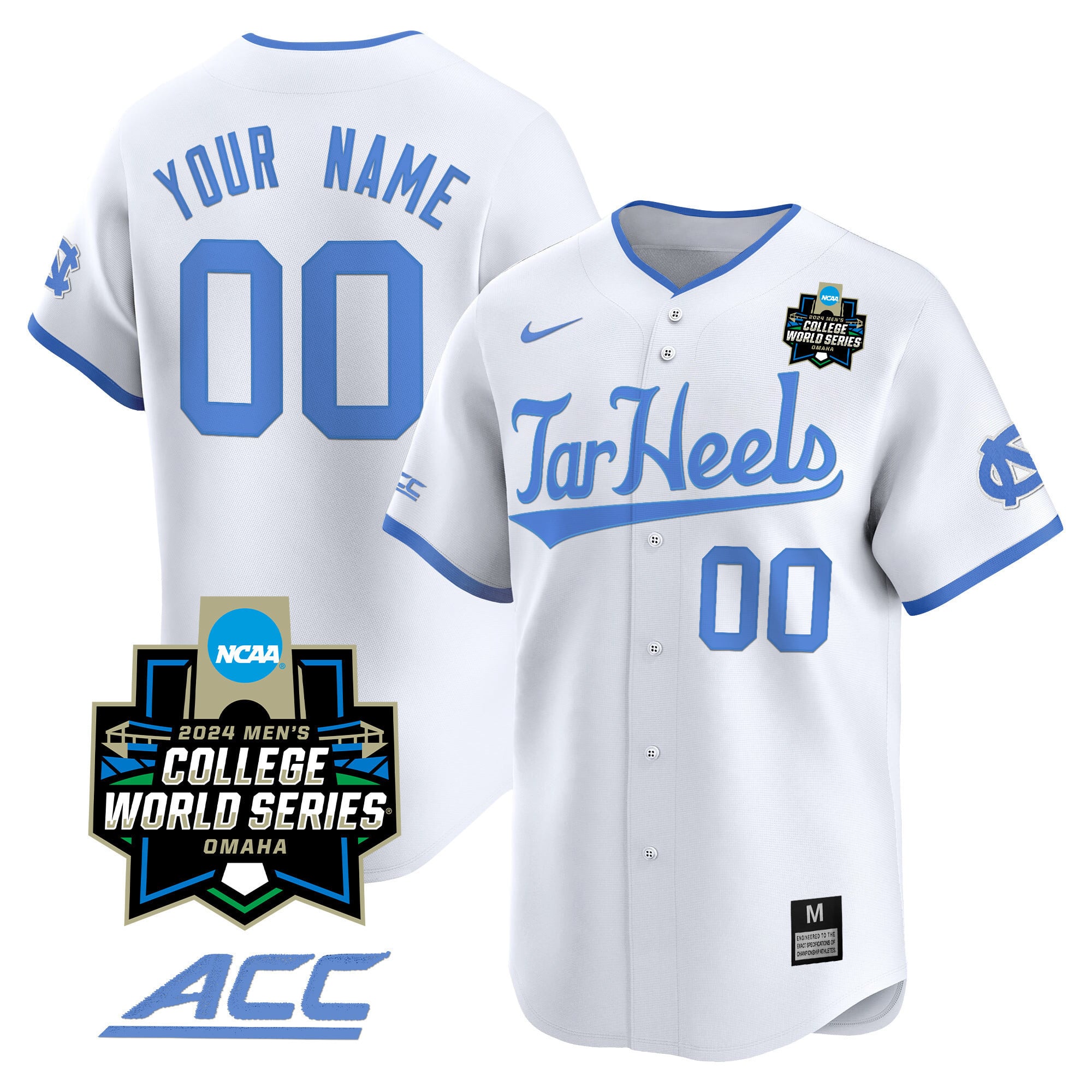 Alternative view of nike Tar Heels College World Series Jersey - Nike Tar Heels 2024