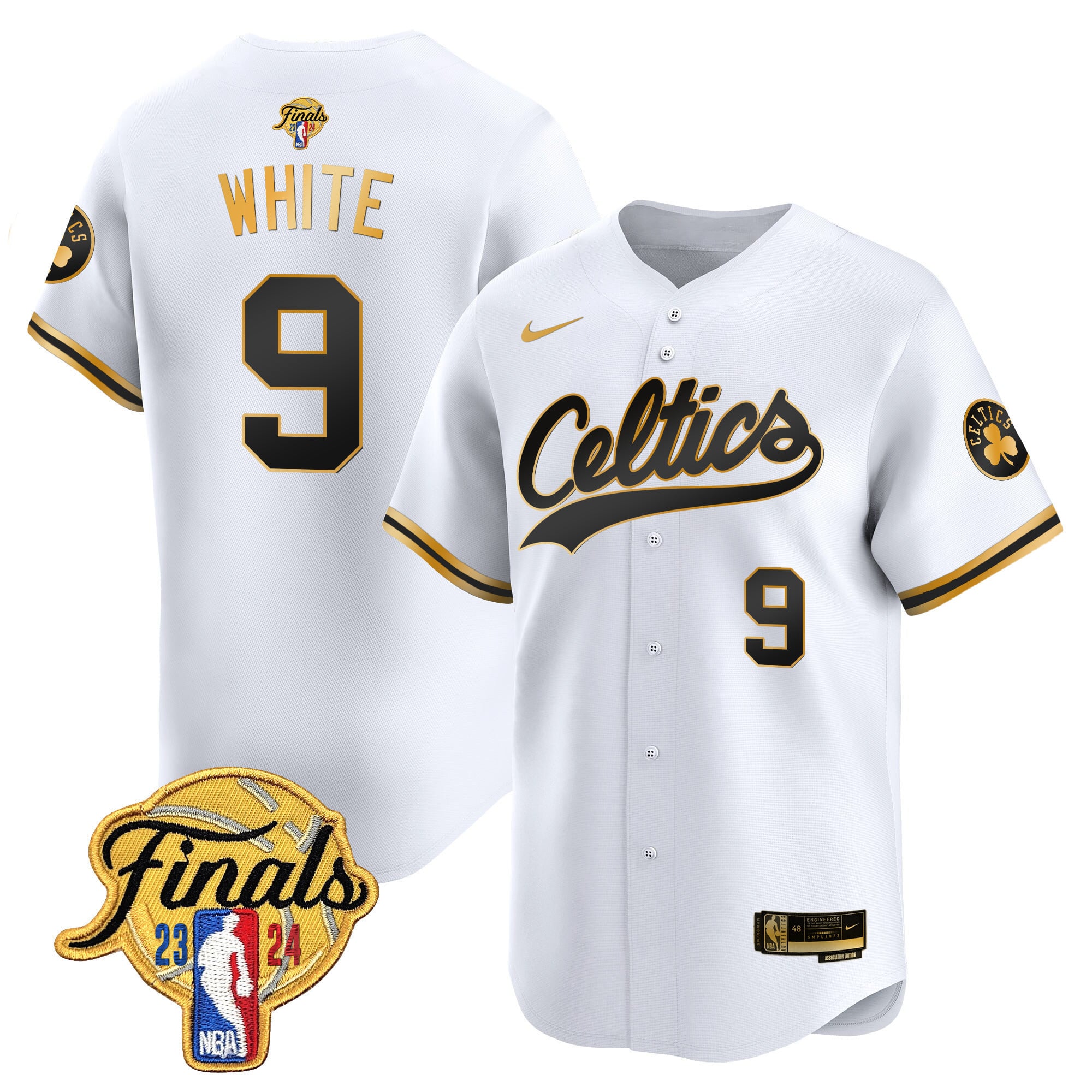 Alternative view of Nike Tatum Celtics Finals Jersey - White & Gold Edition