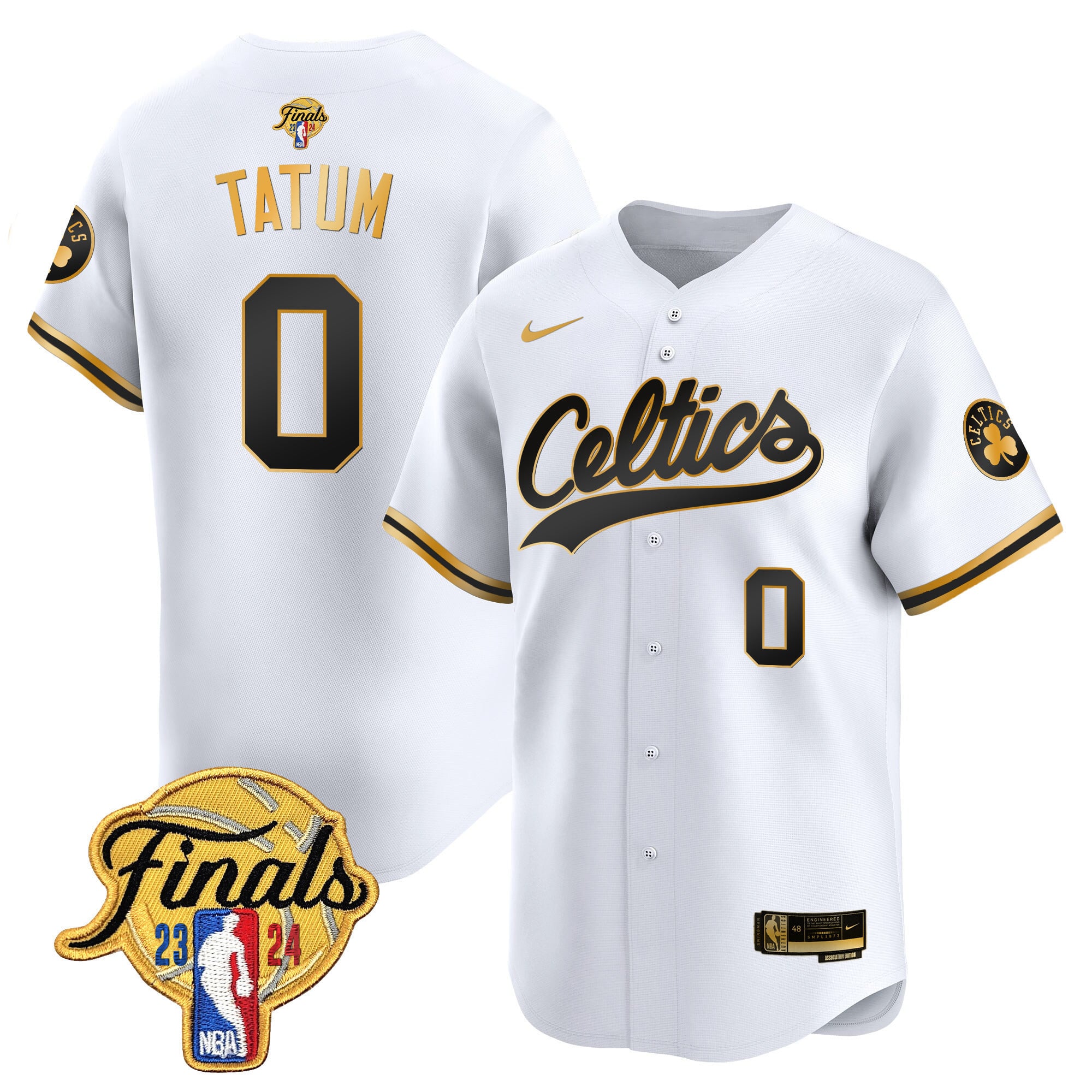 Nike Tatum Celtics Finals Jersey - White & Gold Edition