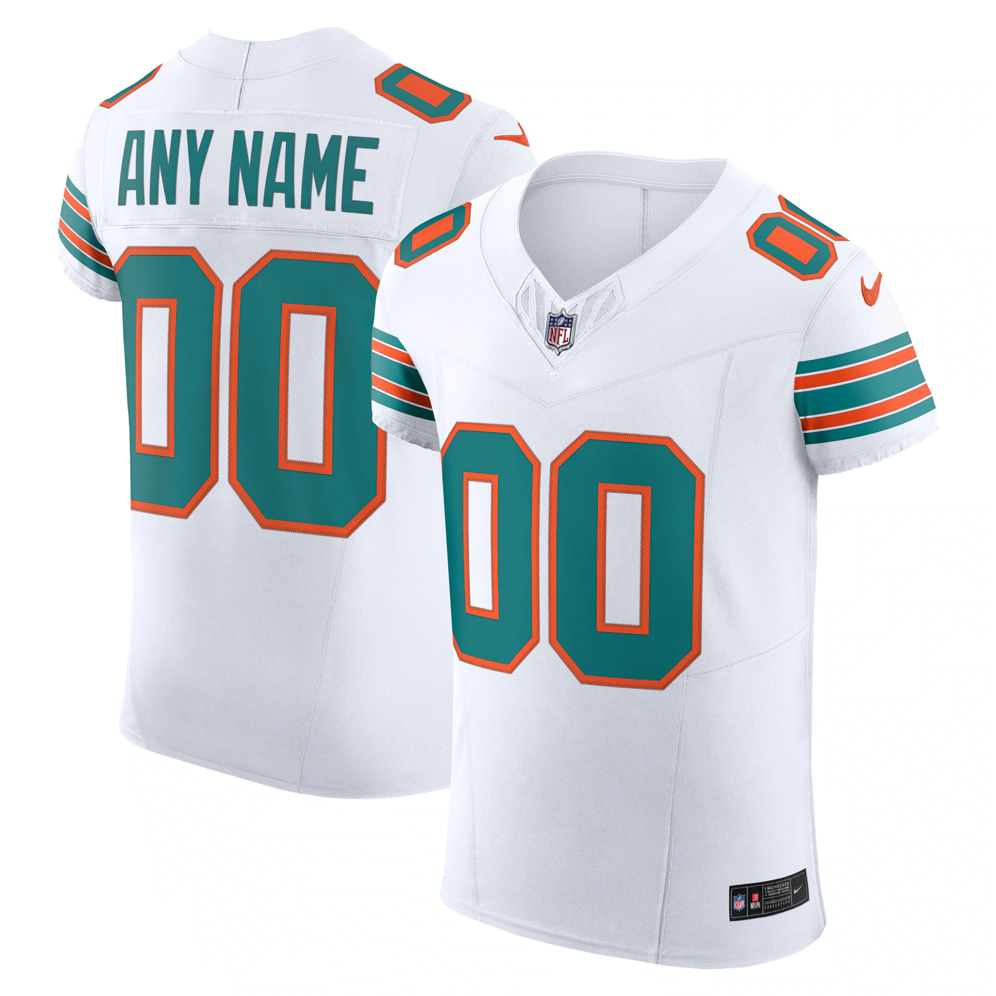 nike teal Dolphins White Custom Jersey - Nike Dolphins White Custom