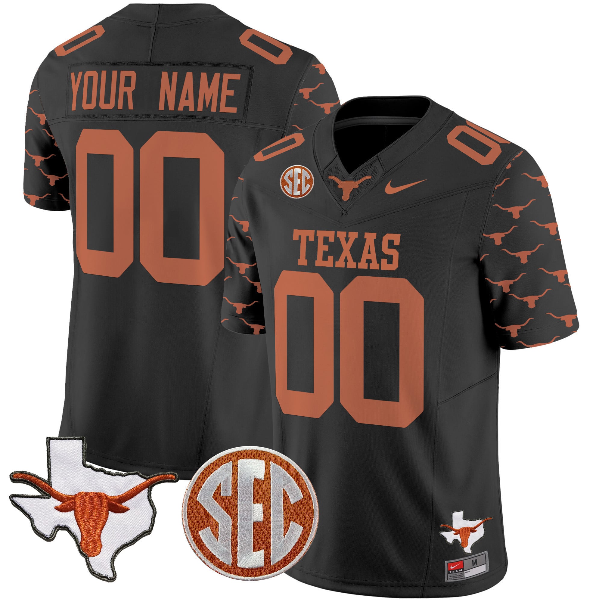 nike Texas Longhorns Black Jersey - Nike Texas Longhorns Black