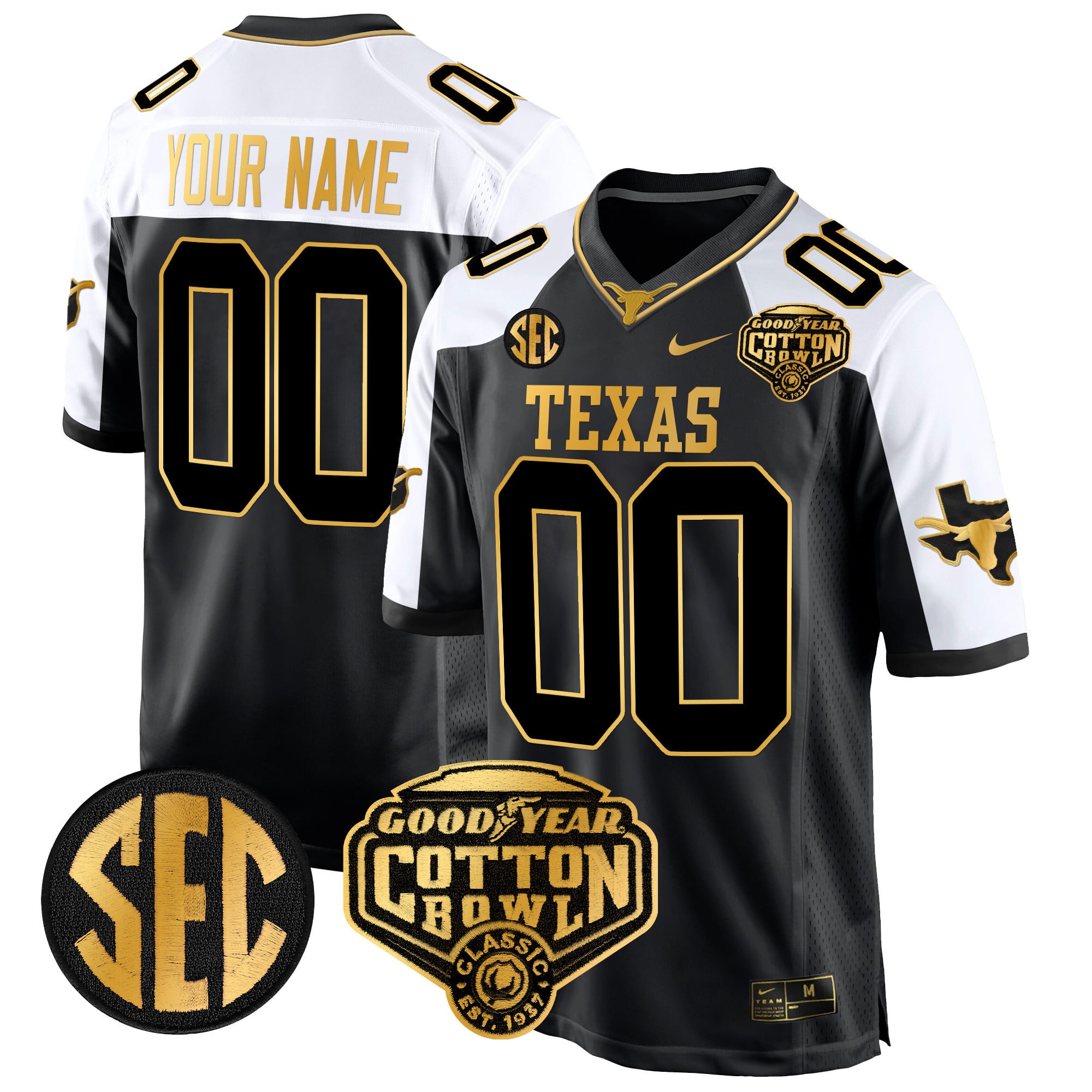 nike Texas Longhorns Cotton Bowl Jersey - Nike Texas Longhorns Black