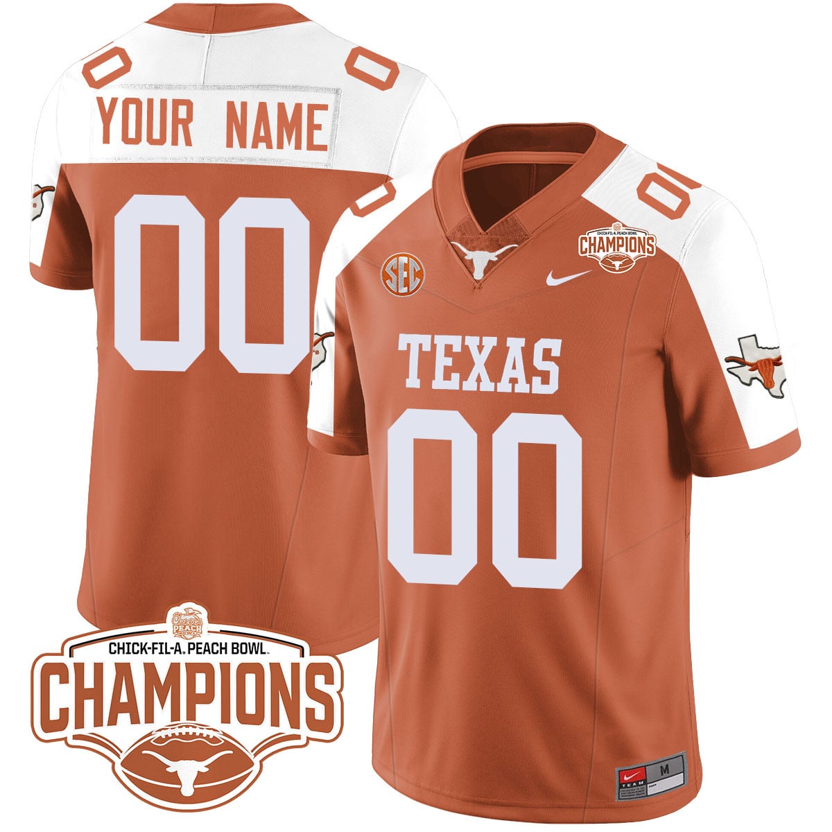 nike Texas Longhorns Orange Jersey - Nike Texas Longhorns #00 Burnt