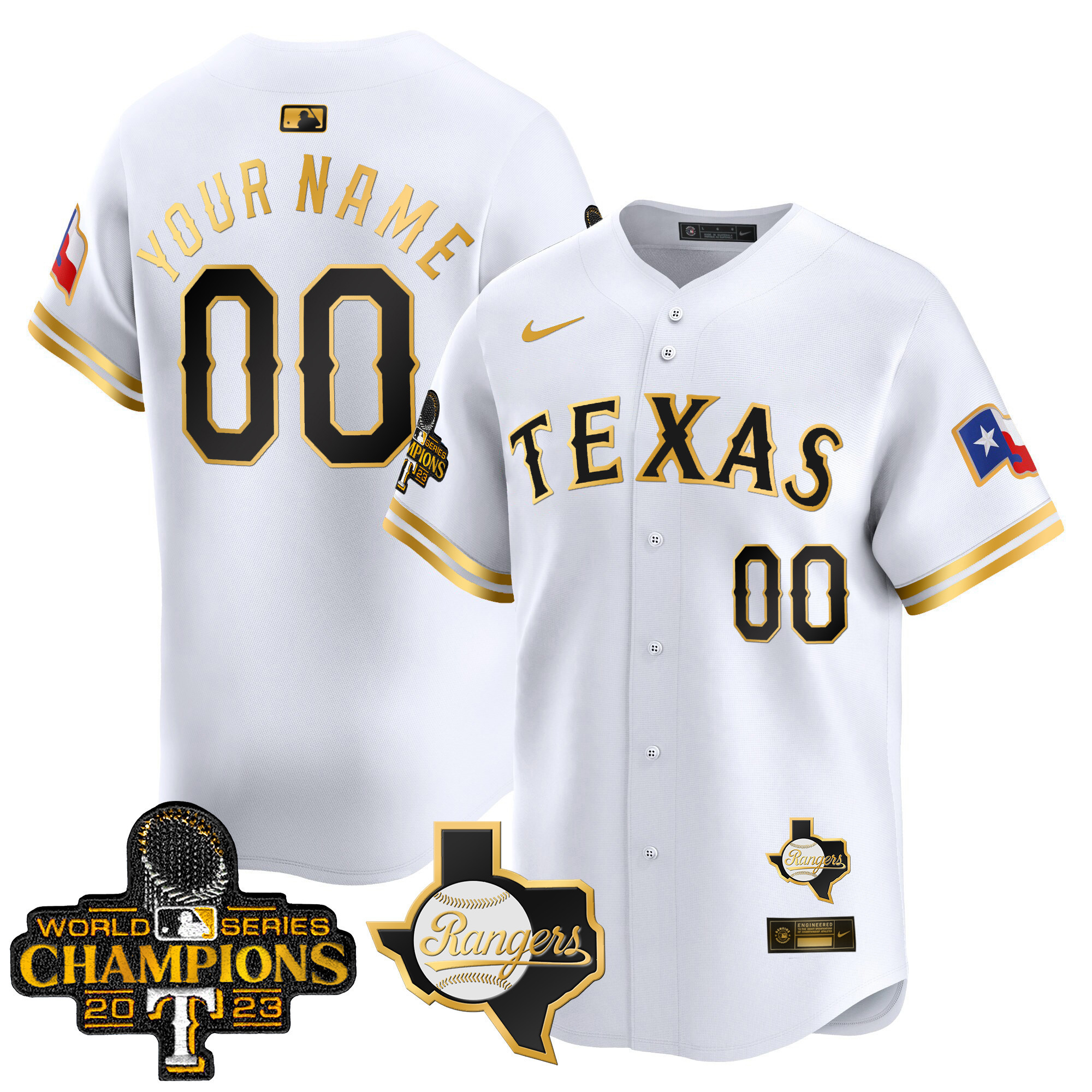 Alternative view of Nike Texas Rangers Black Jersey - World Series Champions