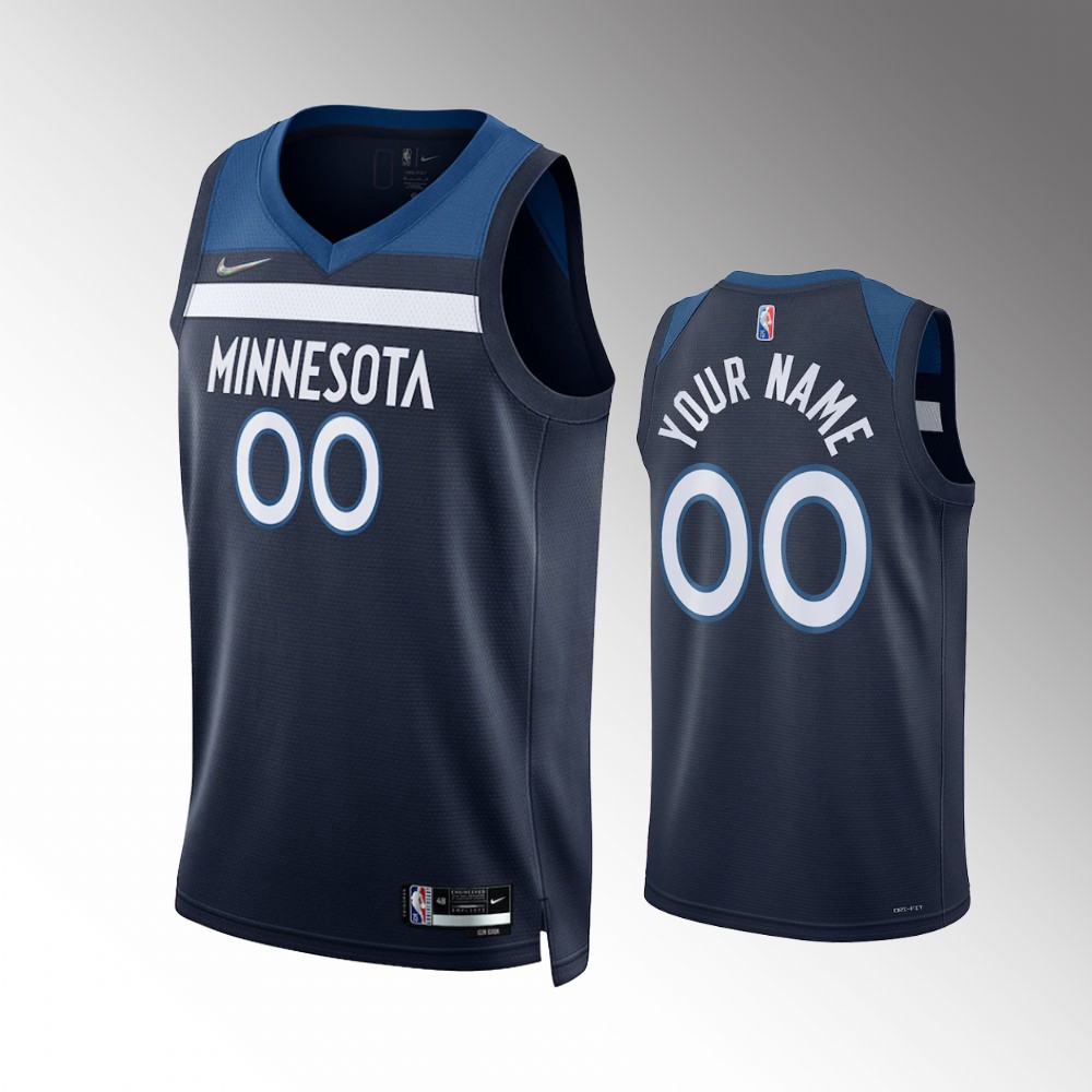 Nike Timberwolves Navy Icon Edition Custom Jersey