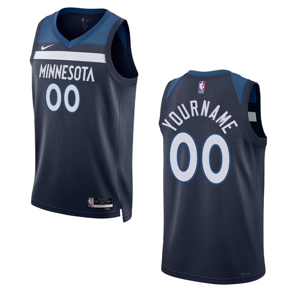 Nike Timberwolves Navy Jersey - Custom Icon Edition