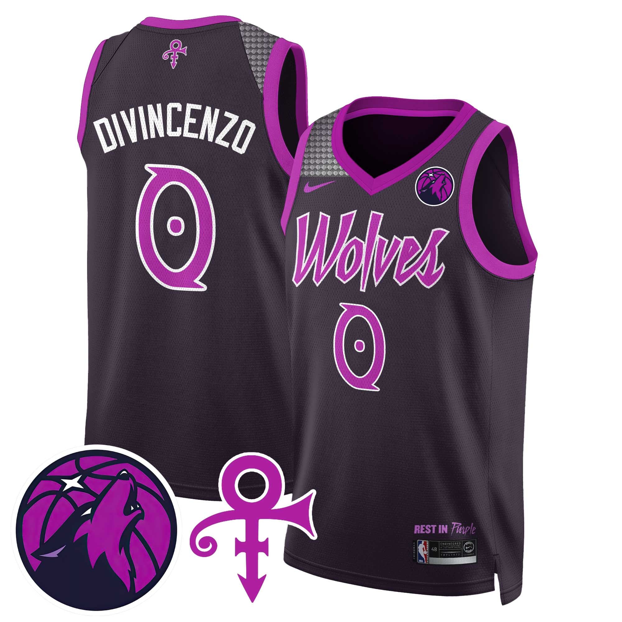 Nike Timberwolves Prince Jersey - Purple Tribute Edition