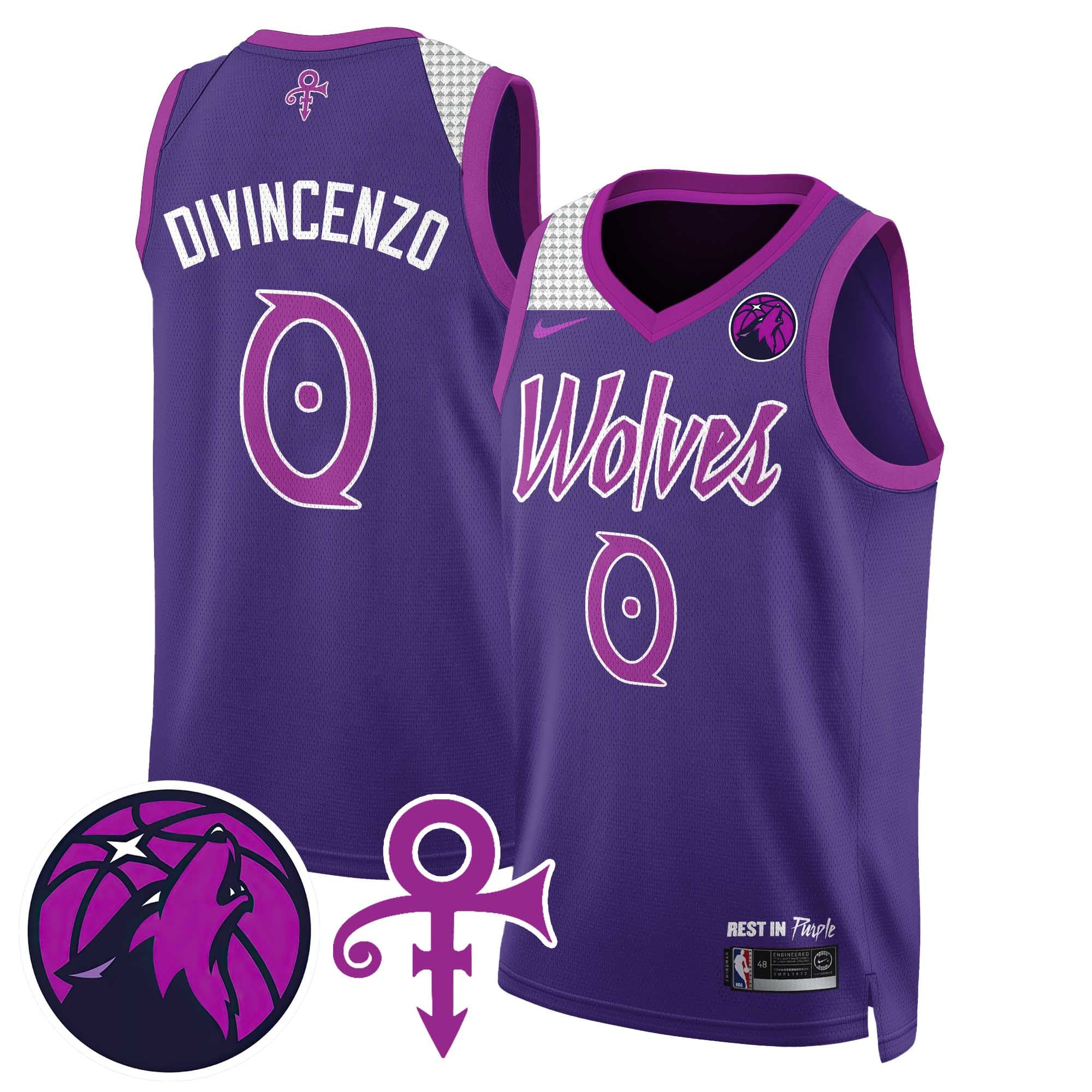 Alternative view of Nike Timberwolves Prince Jersey - Purple Tribute Edition