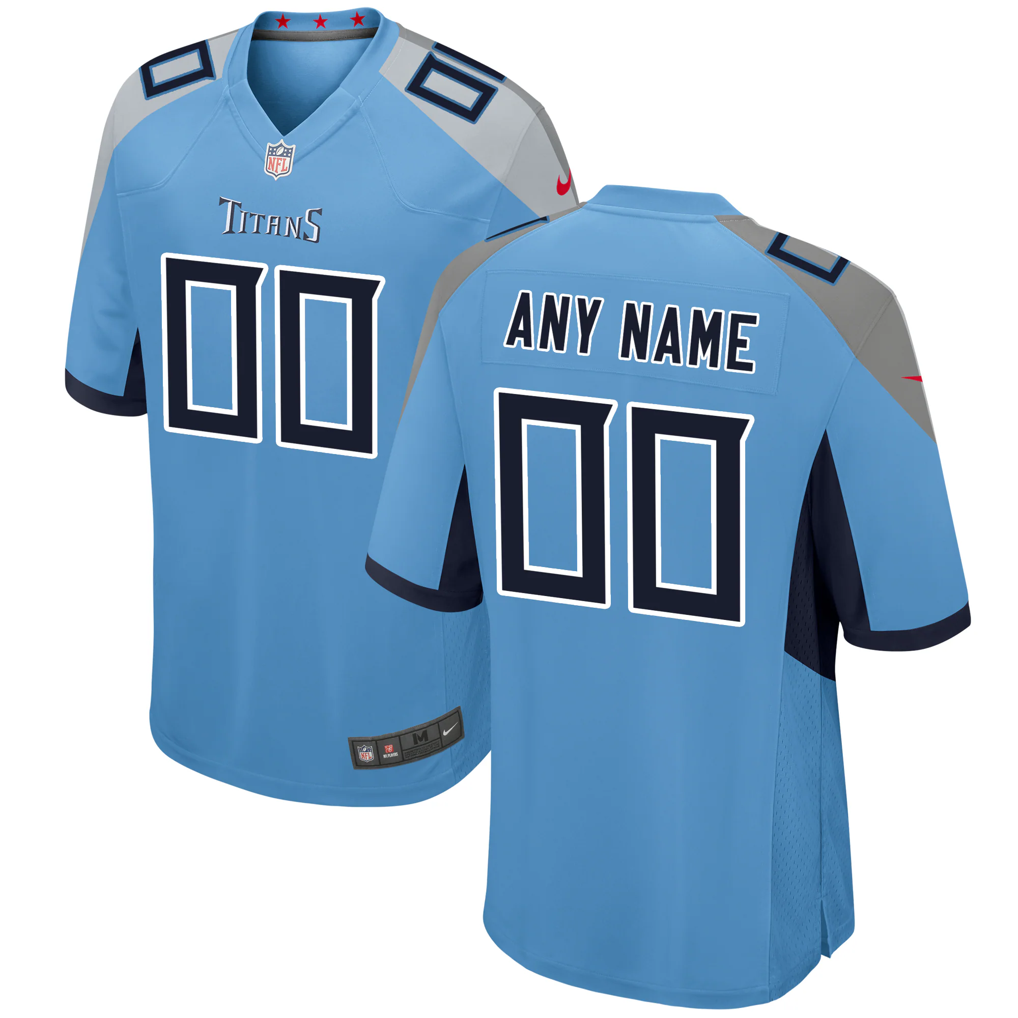 Alternative view of Nike Titans Light Blue Custom Jersey - Personalize Yours! 2